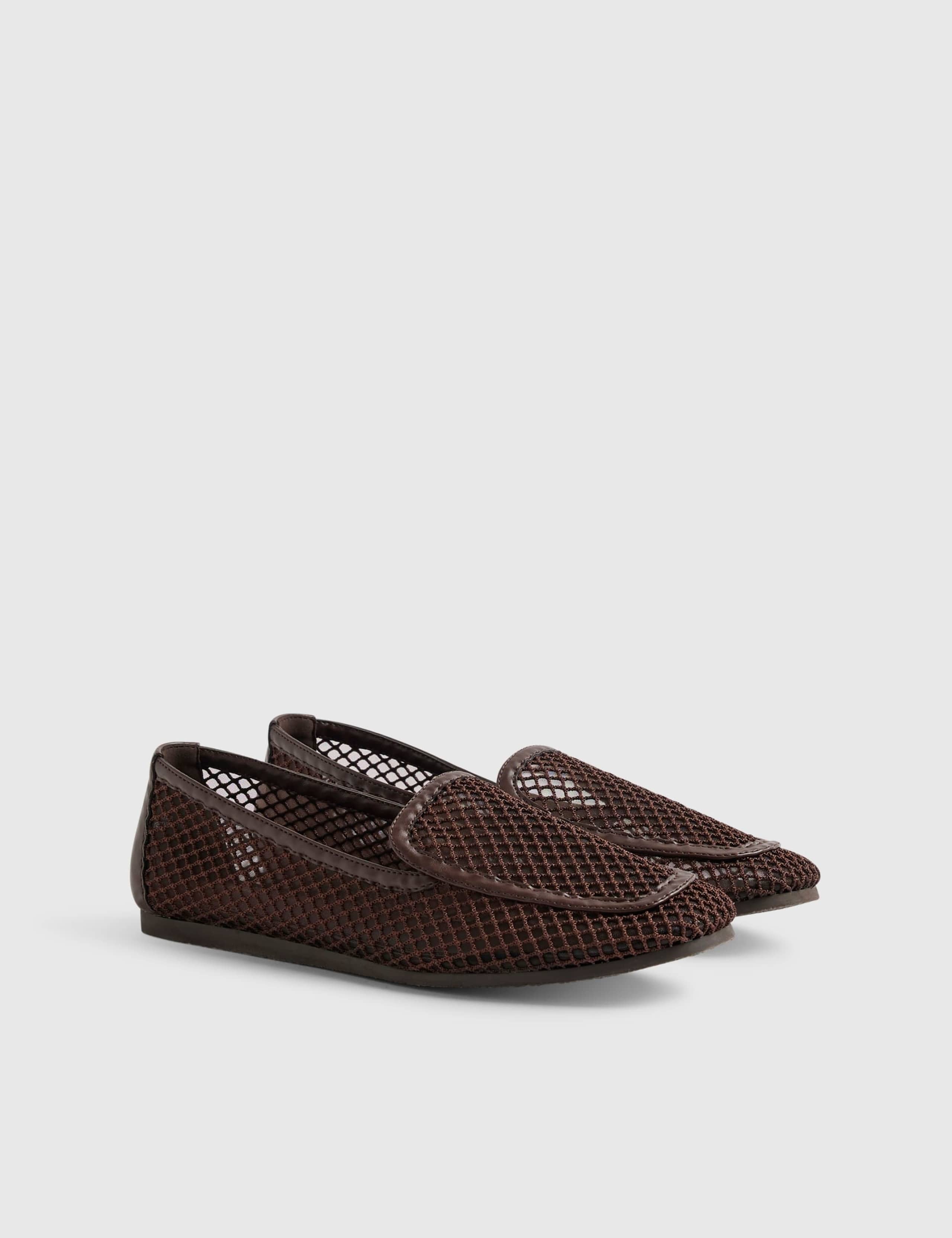 Slip On Mesh Detail Flat Loafers 2 of 2