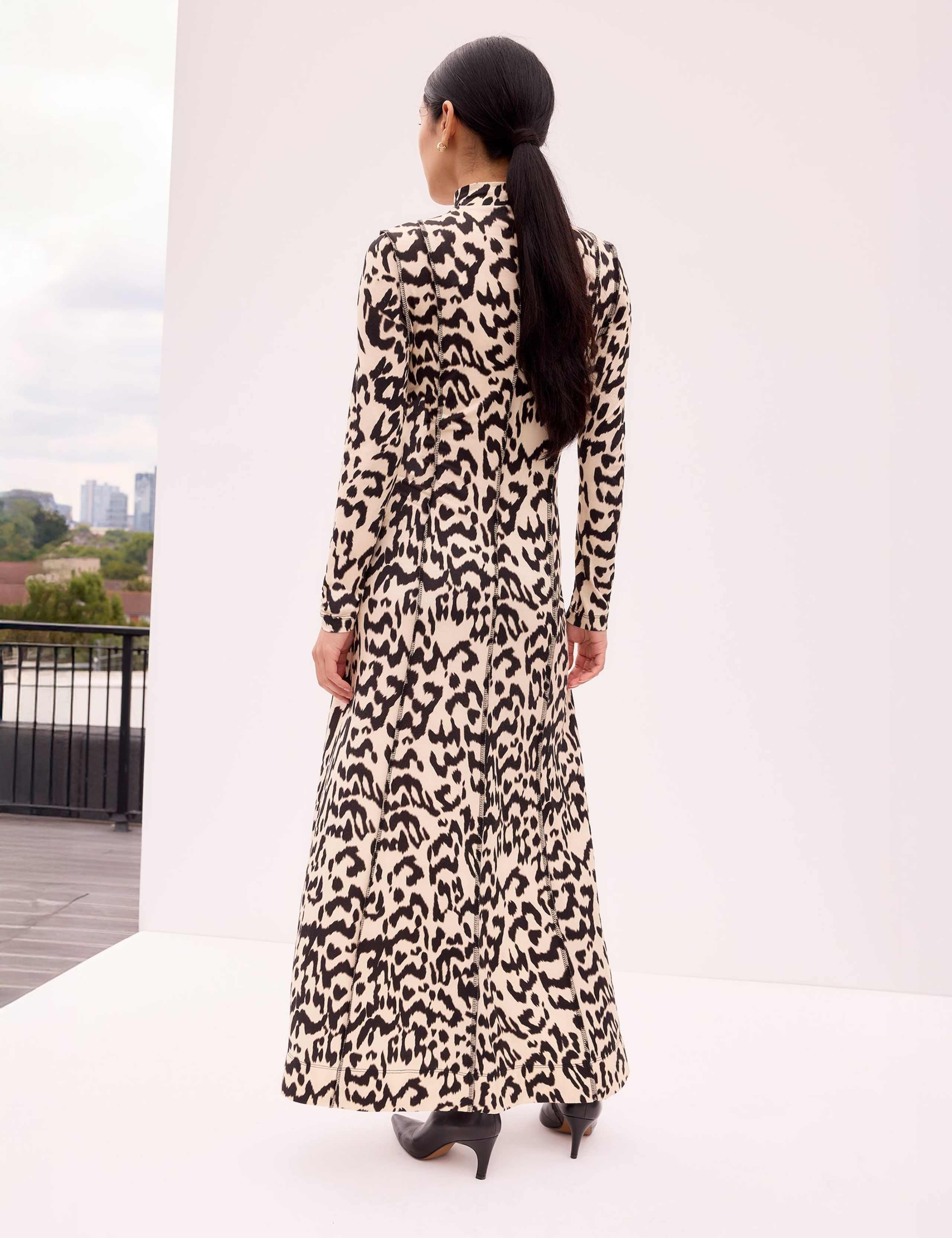 Jersey Animal Print High Neck Maxi Dress 2 of 3