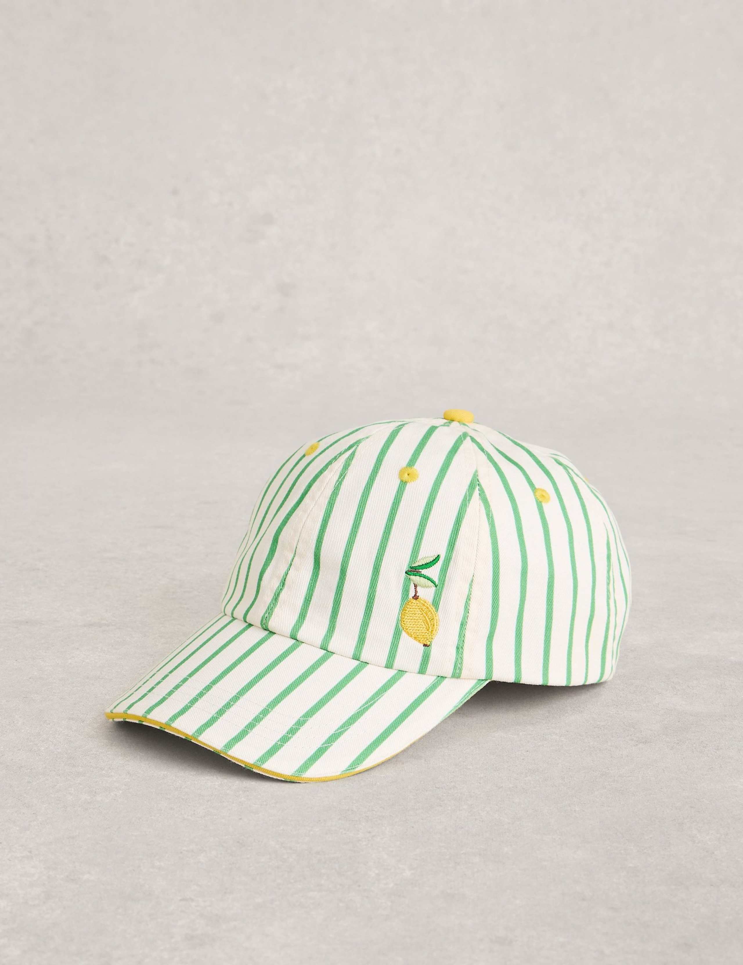 Pure Cotton Stripe Embroidered Baseball Cap 1 of 2