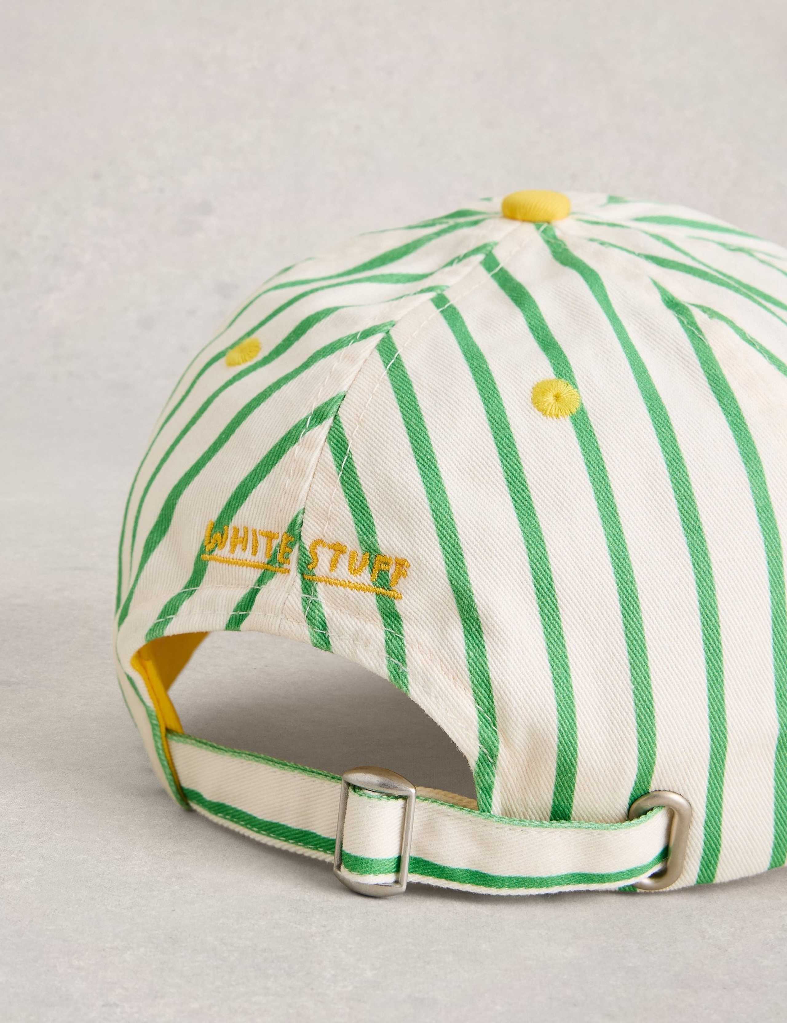 Pure Cotton Stripe Embroidered Baseball Cap 2 of 2