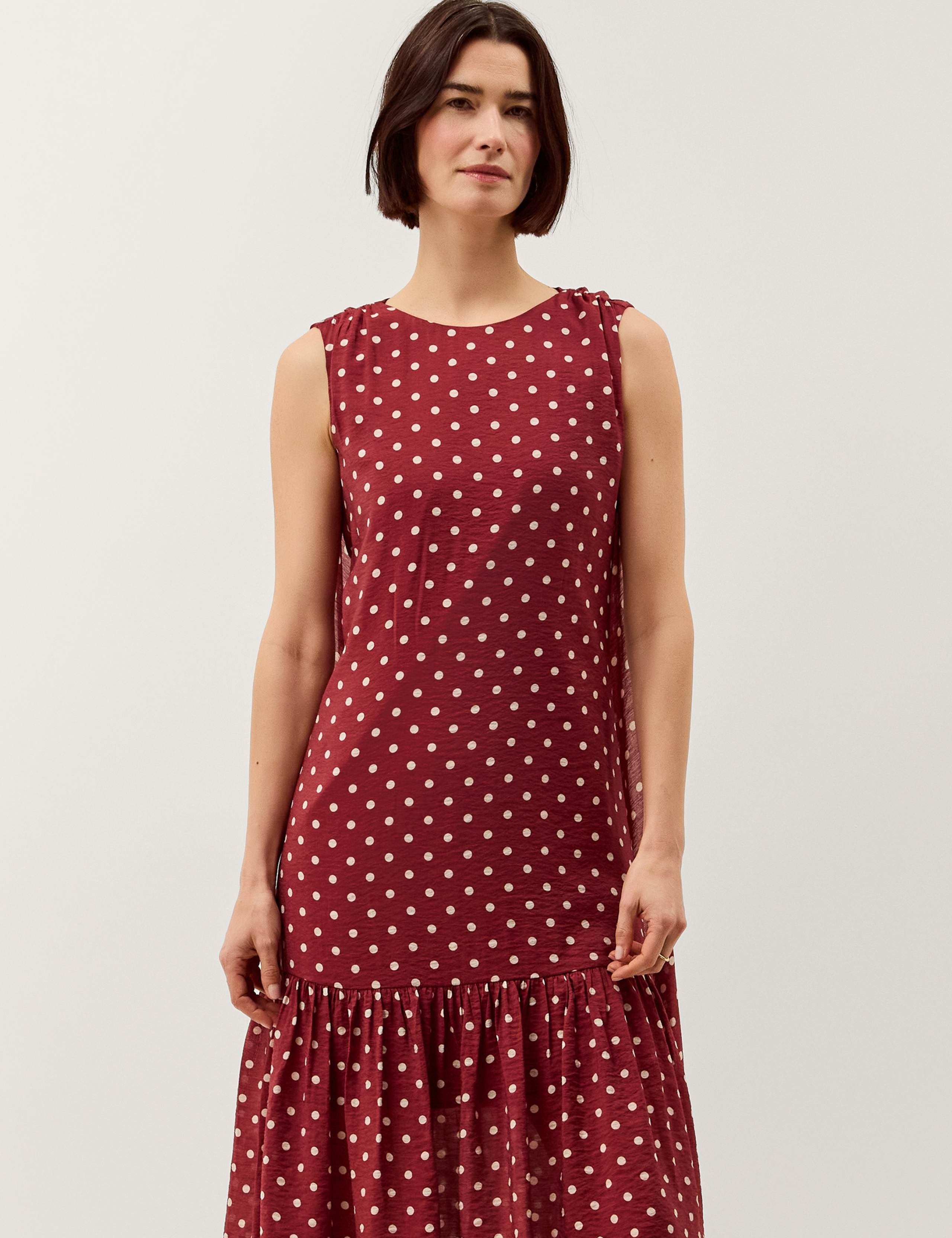 Polka Dot Midi Skater Dress 1 of 5