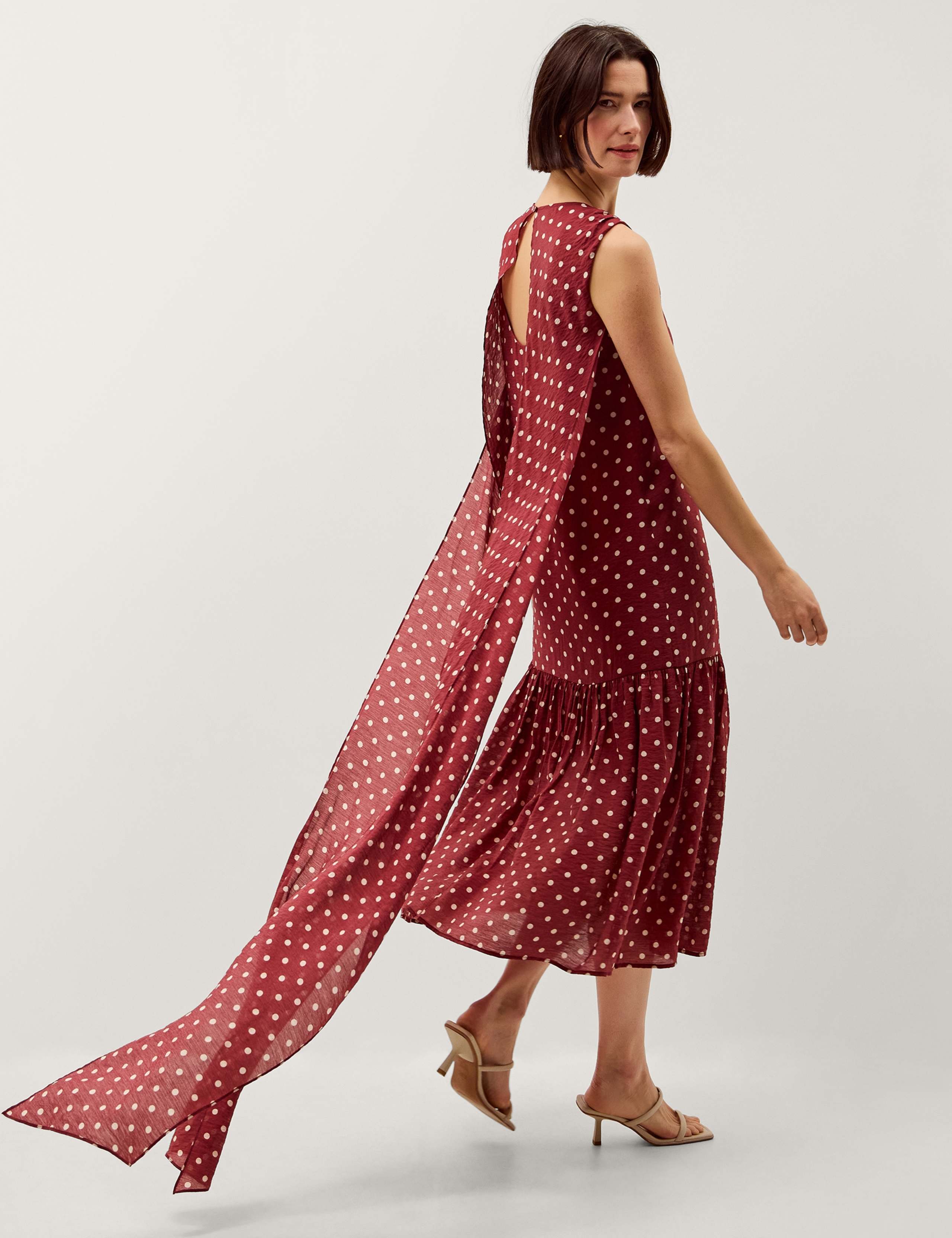 Polka Dot Midi Skater Dress 4 of 5