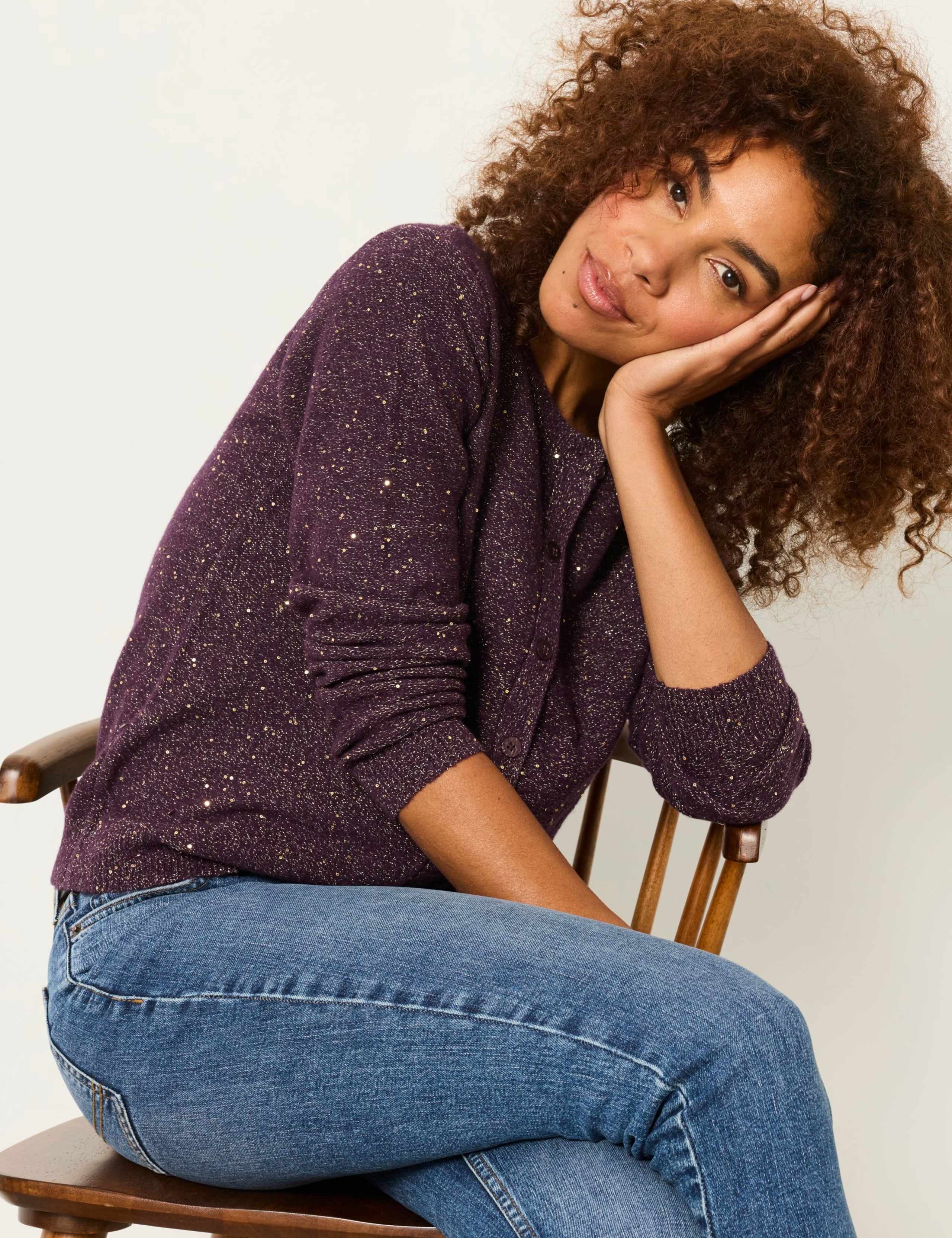 Pure Cotton Sparkly Cardigan 3 of 5