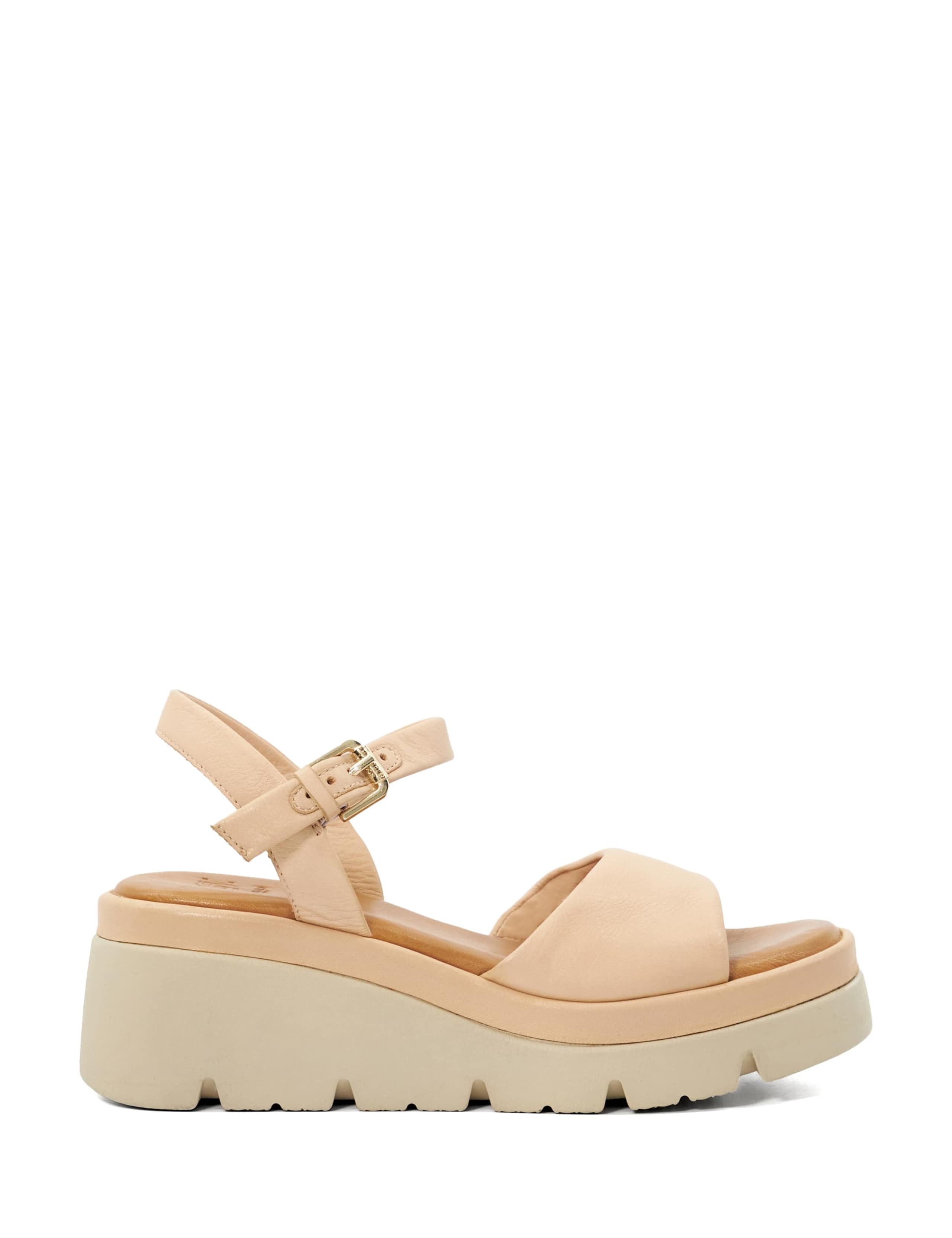 Leather Metallic Wedge Sandals 1 of 5