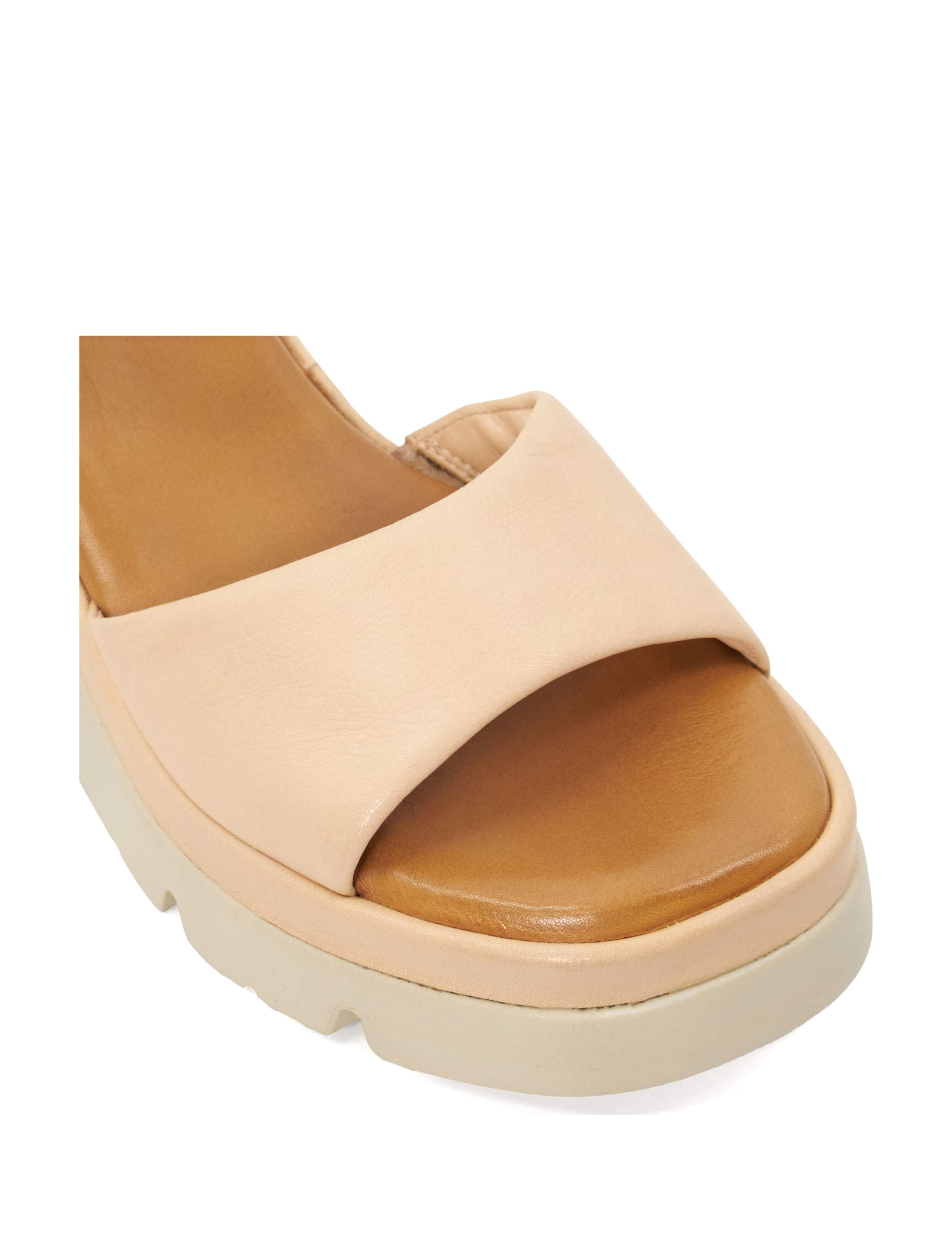 Leather Metallic Wedge Sandals 5 of 5