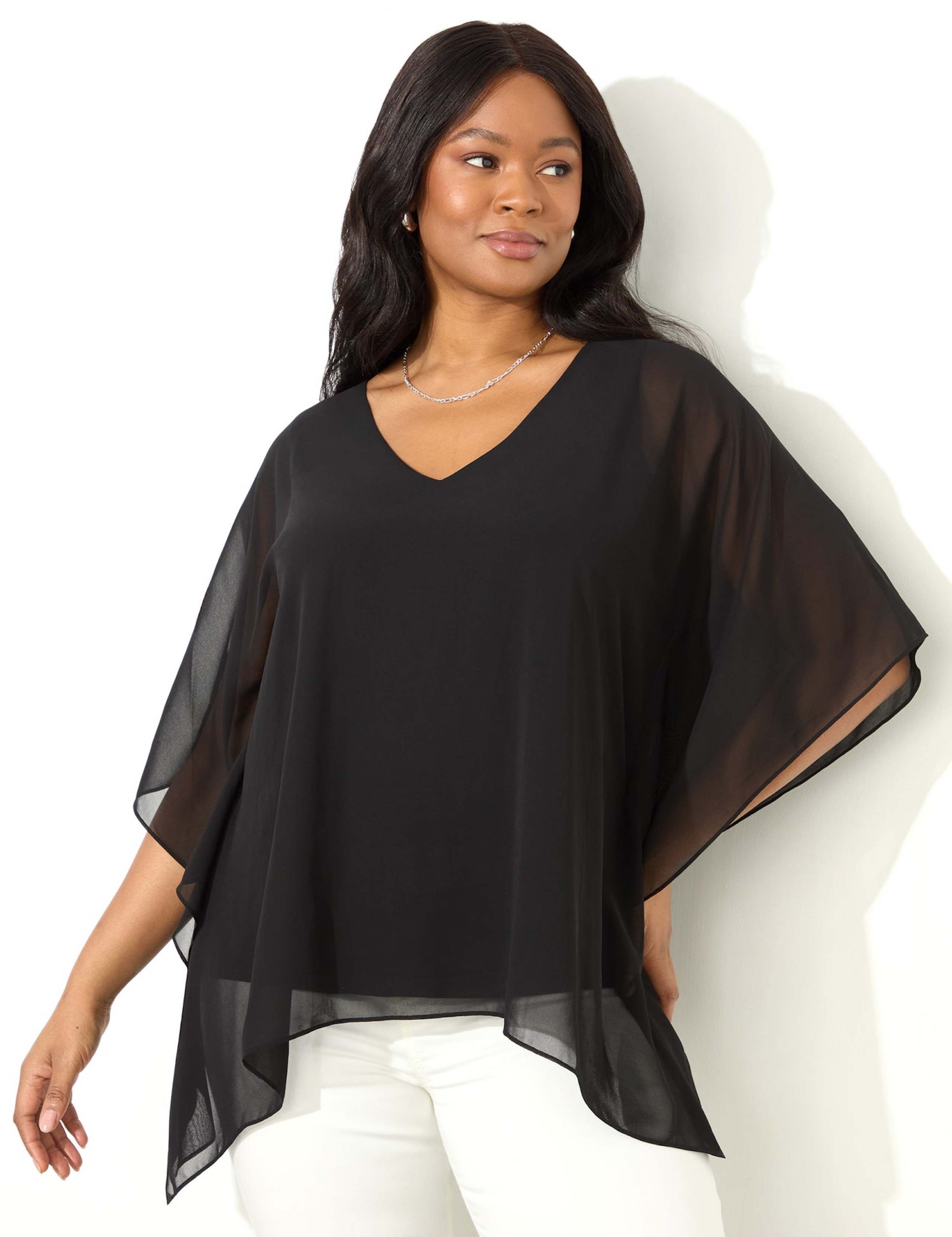 Hanky Hem Chiffon Overlay Top 2 of 4
