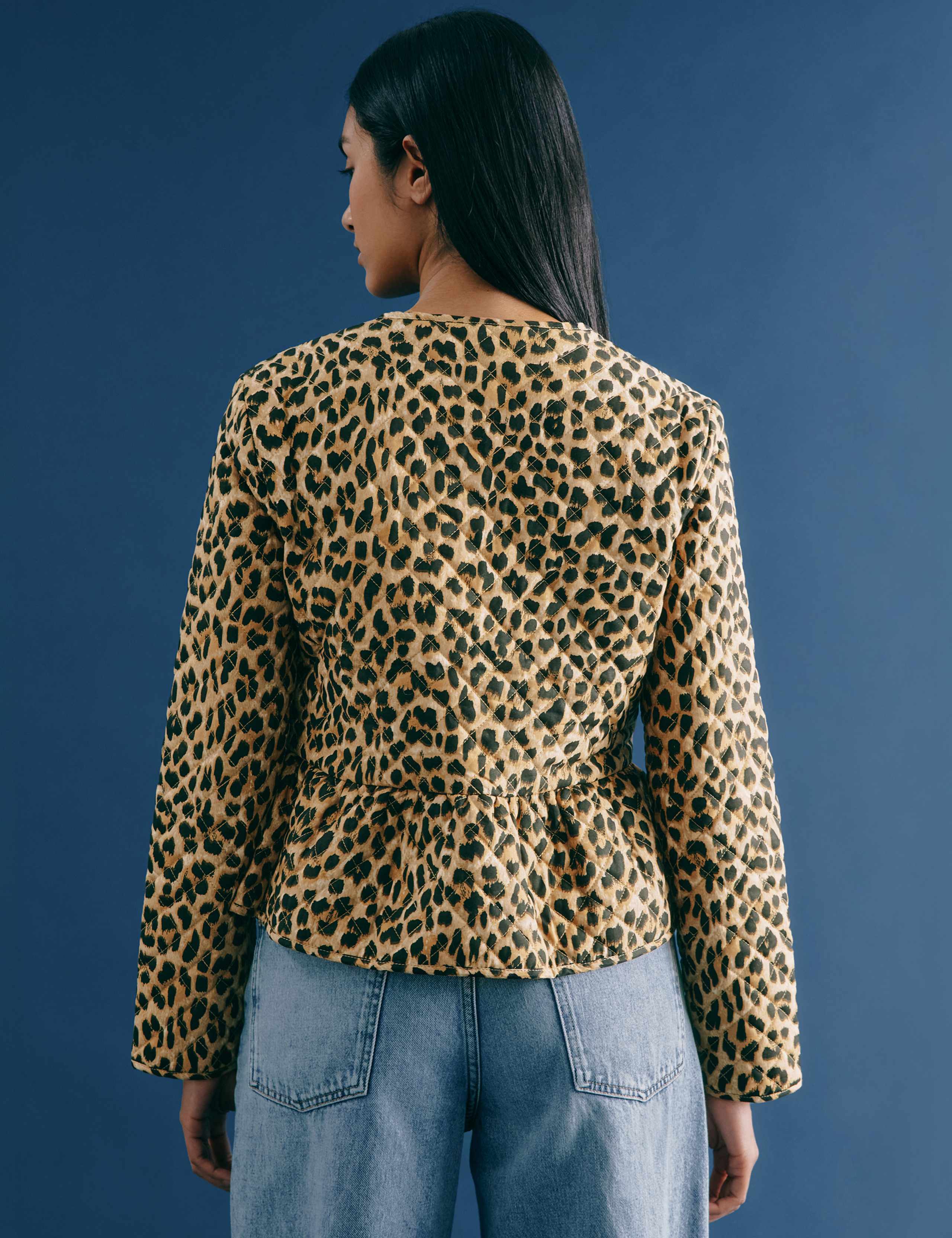 Pure Cotton Animal Print Quilted Jacket 4 of 6
