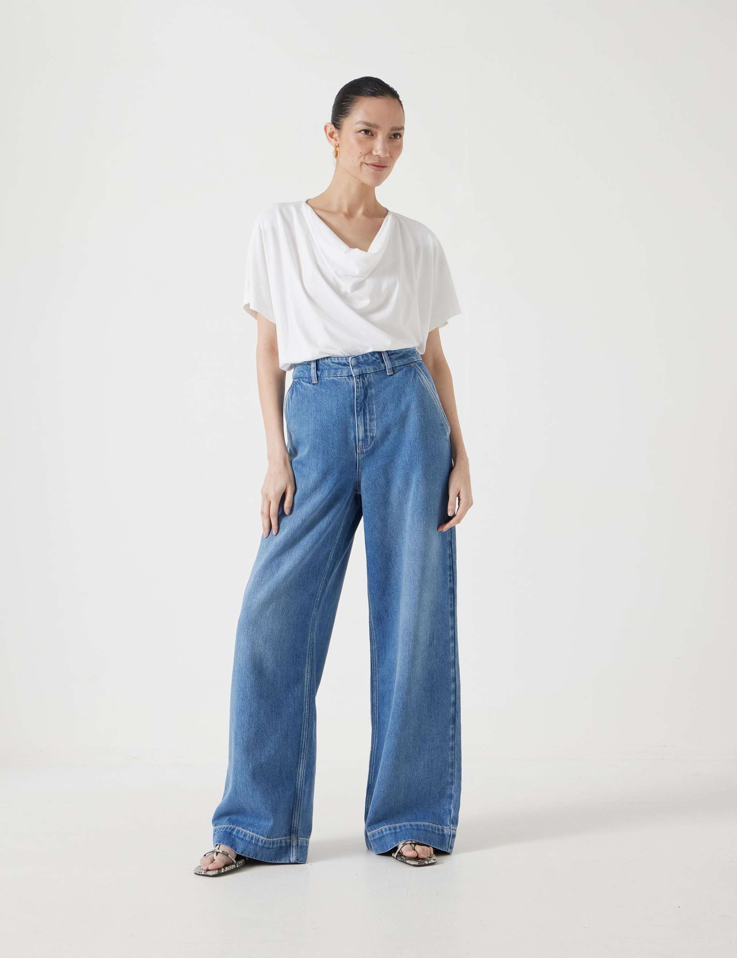 High Waisted Wide Leg Jeans 4 of 5