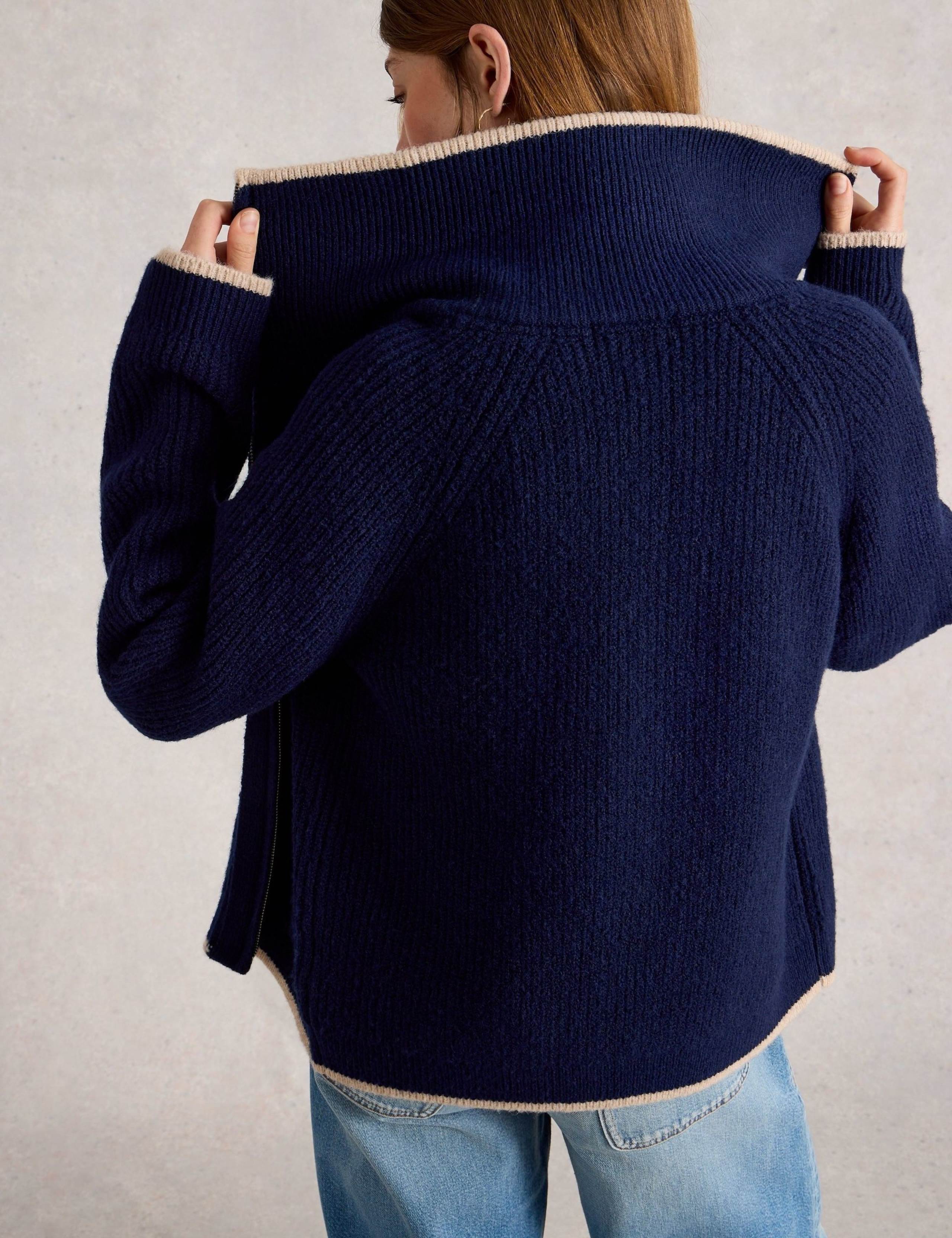 High Neck Cardigan with Wool 3 of 6