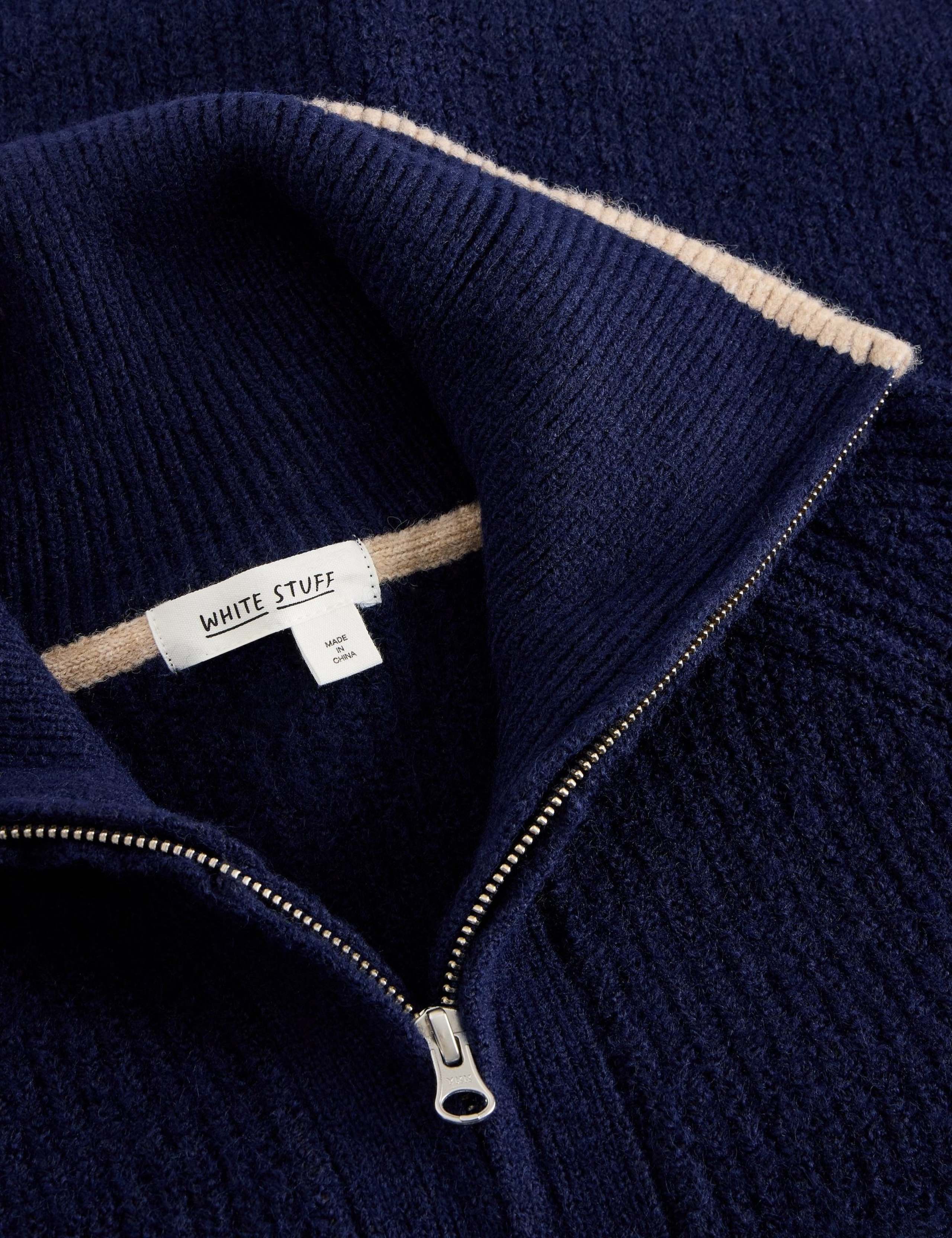 Funnel Neck Zip Up Cardigan with Wool 6 of 6
