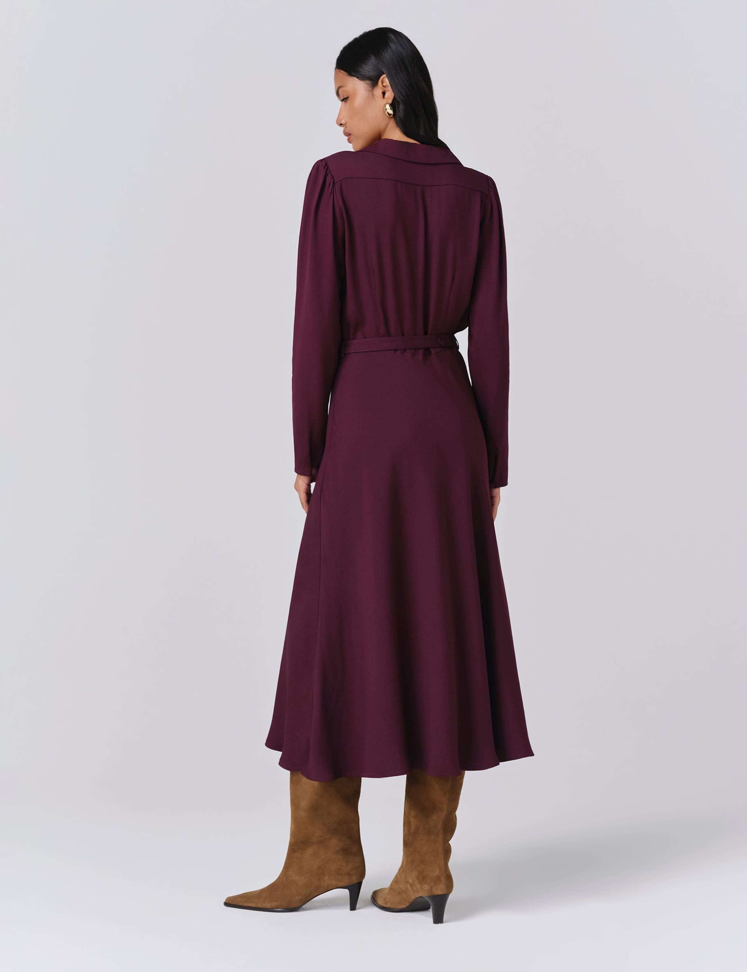 Belted Midi Waisted Dress 3 of 5