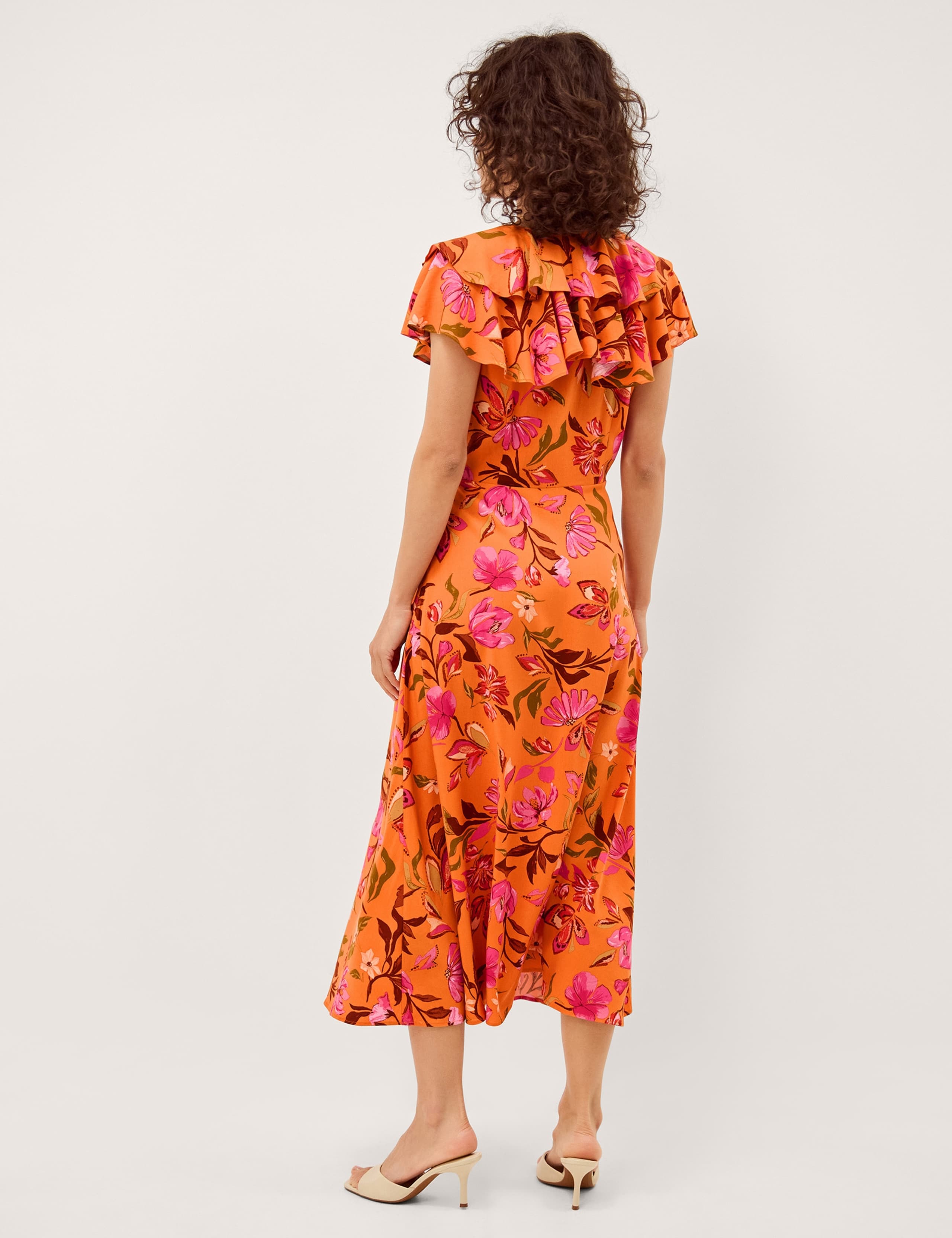 Floral V-Neck Midi Skater Dress 2 of 4