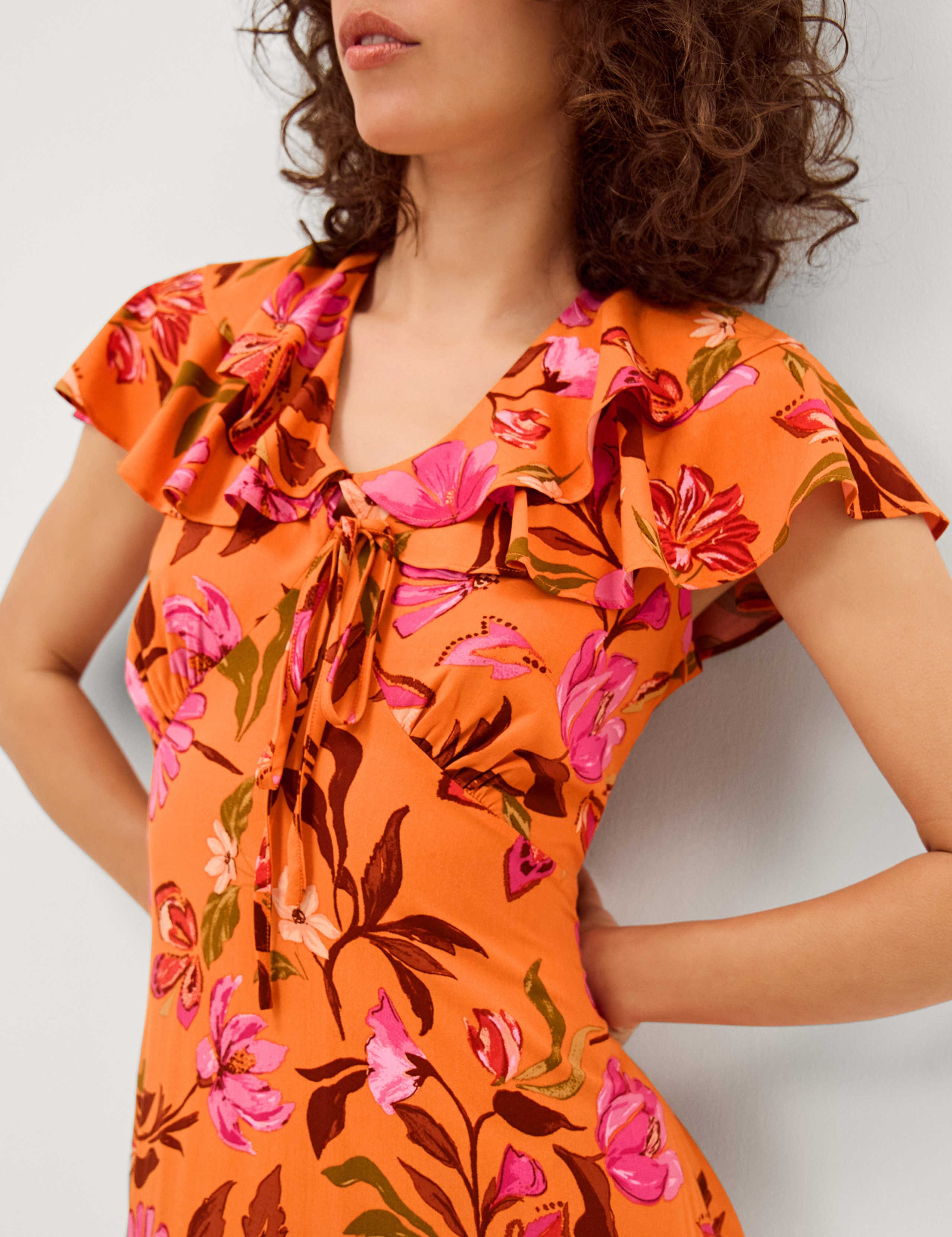Floral V-Neck Midi Skater Dress 3 of 4