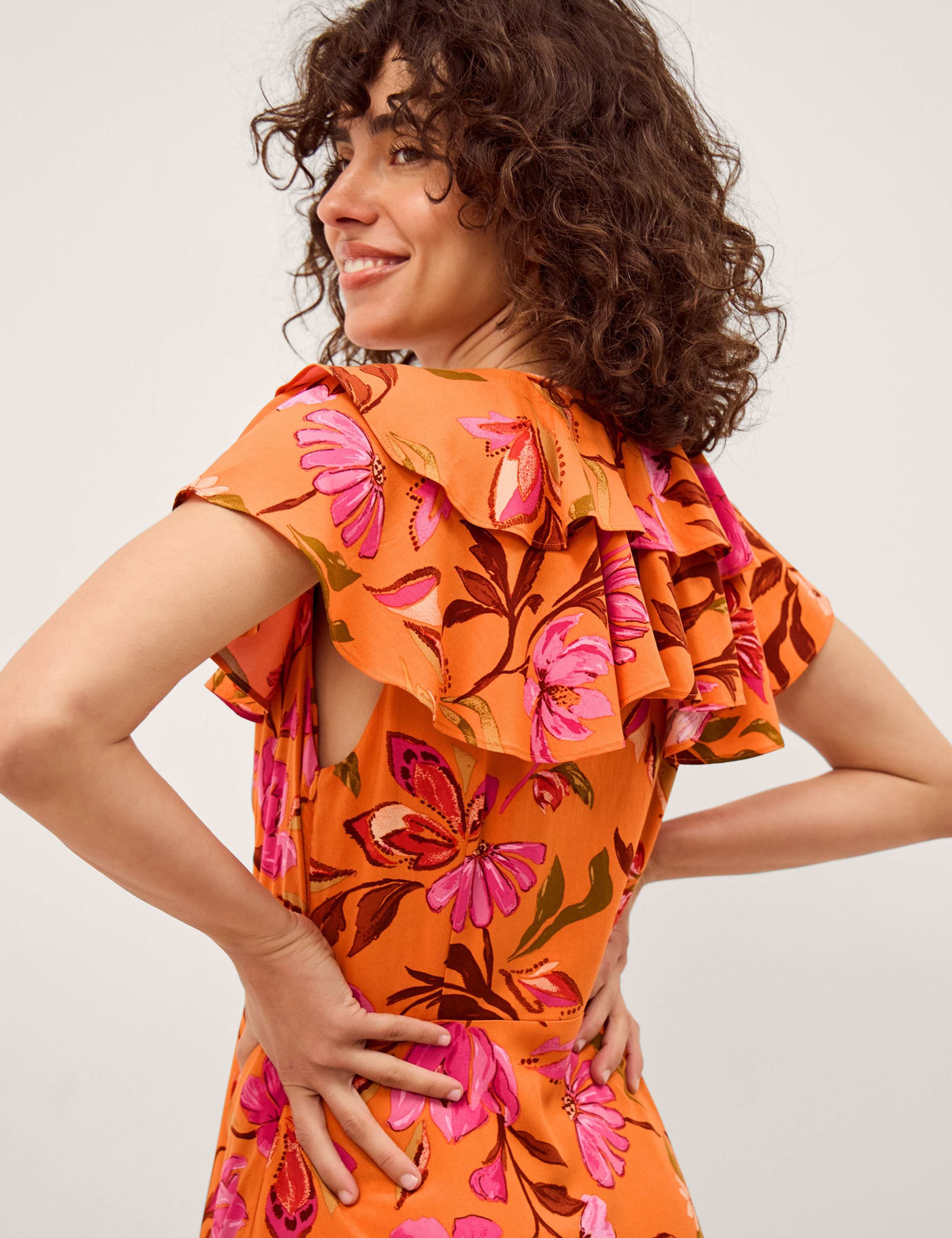 Floral V-Neck Midi Skater Dress 4 of 4