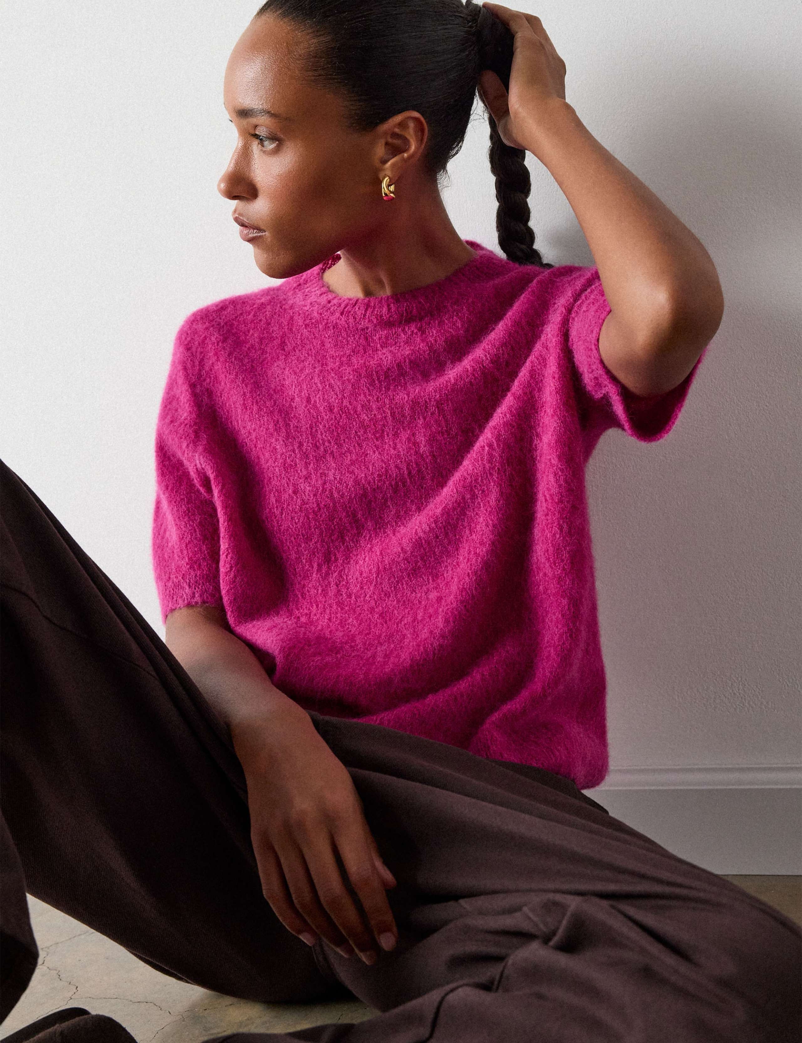 Alpaca Rich Textured Knitted T-Shirt 1 of 6