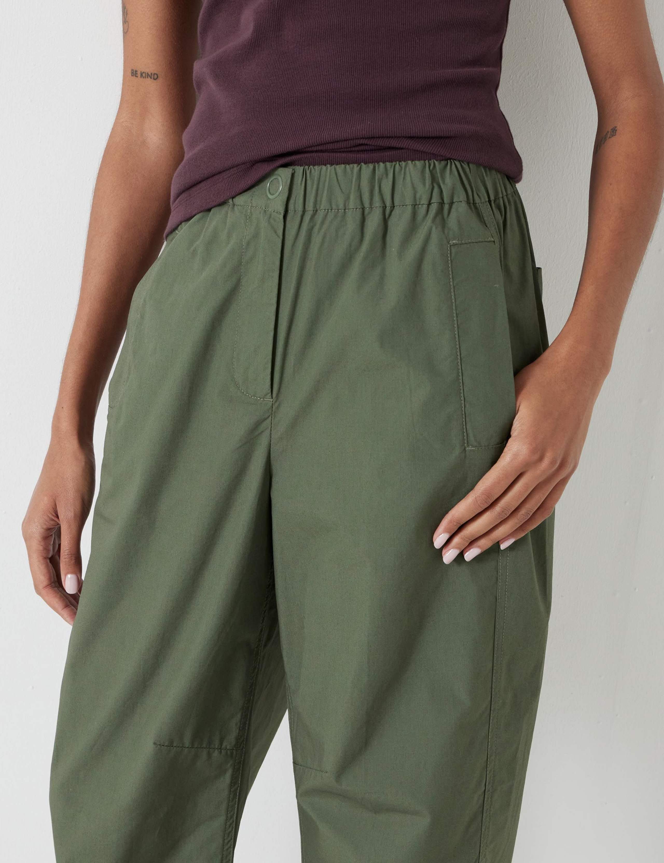 Pure Cotton Tapered Trousers 4 of 5