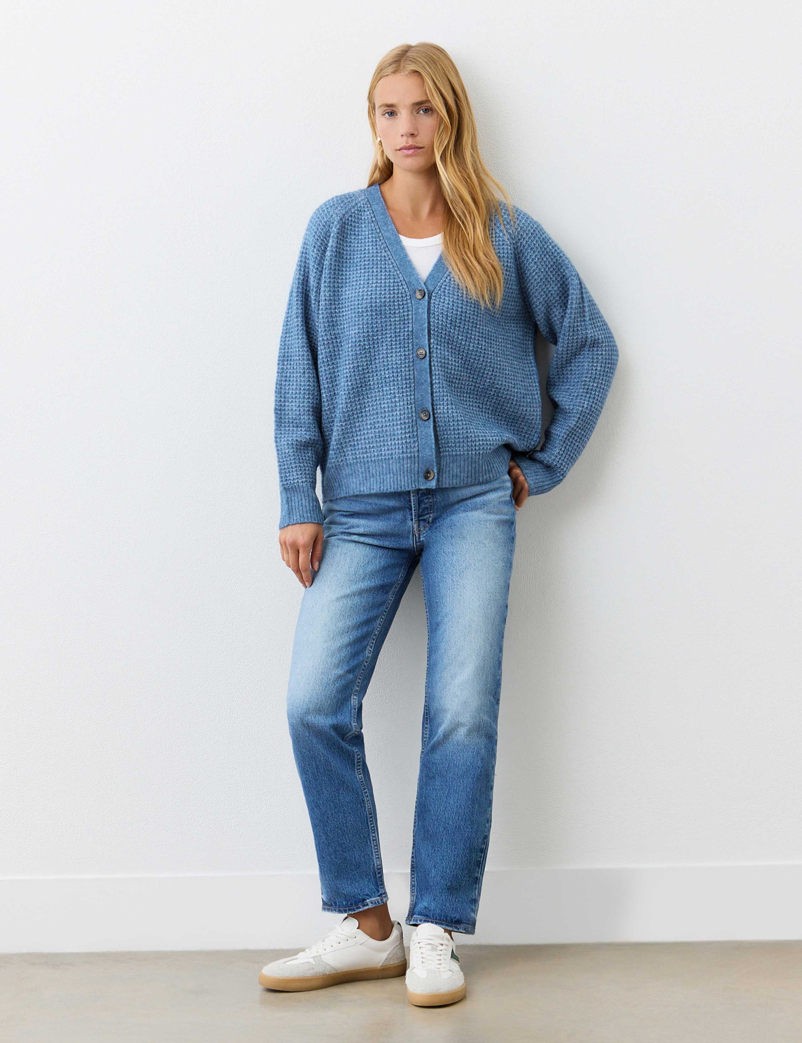 Wool Blend Textured Cardigan 3 of 5