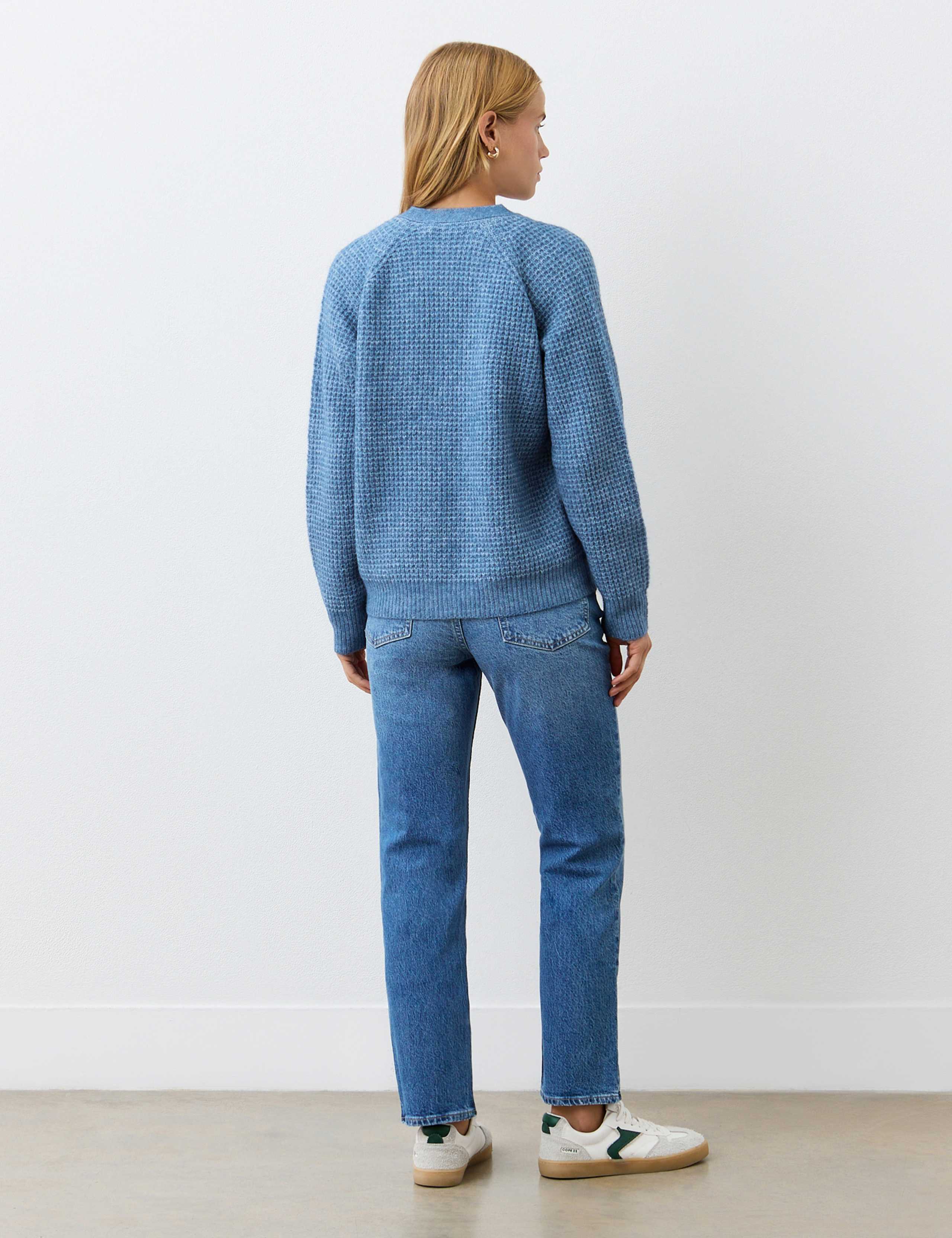 Wool Blend Textured Cardigan 4 of 5