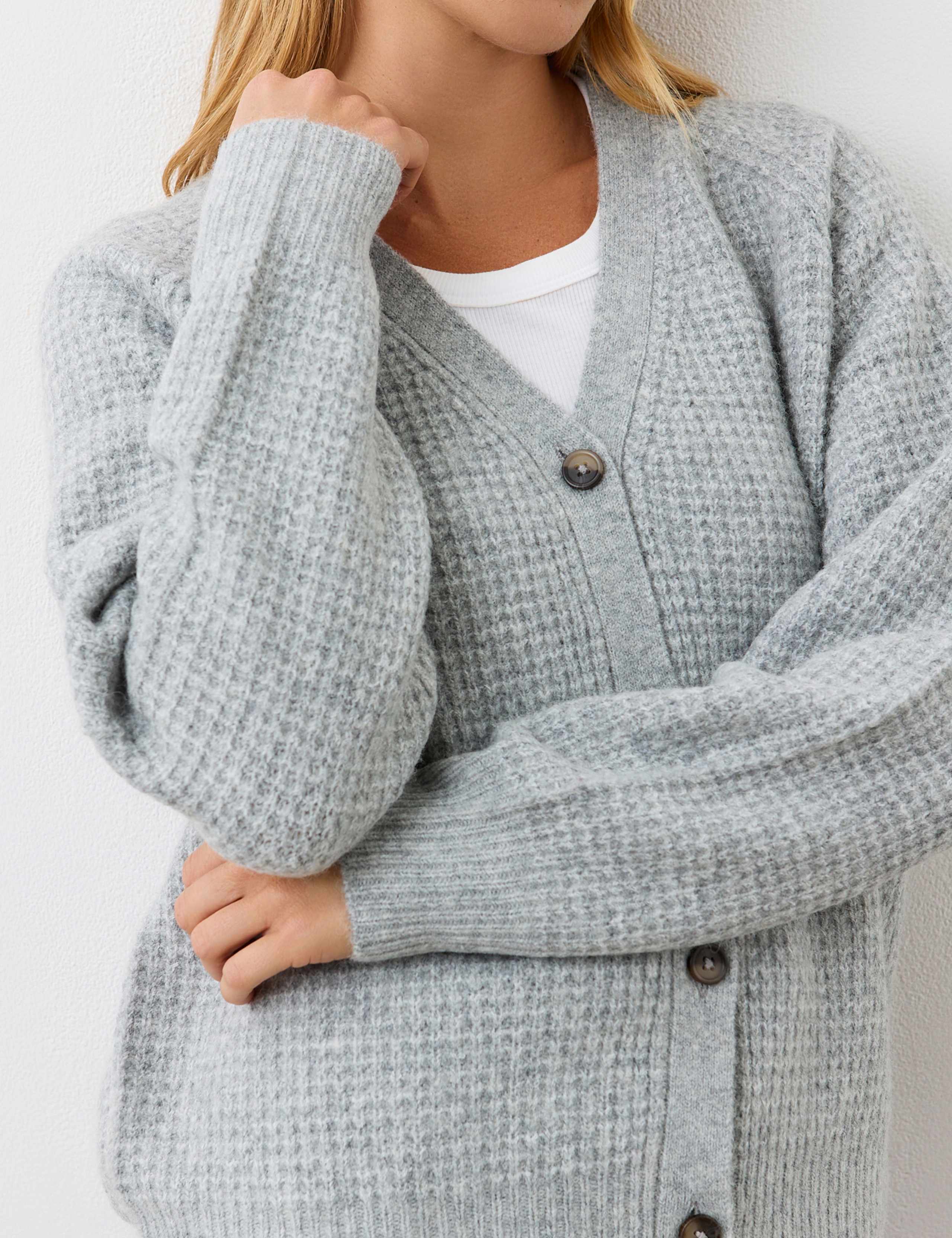 Wool Blend Textured Cardigan 4 of 4