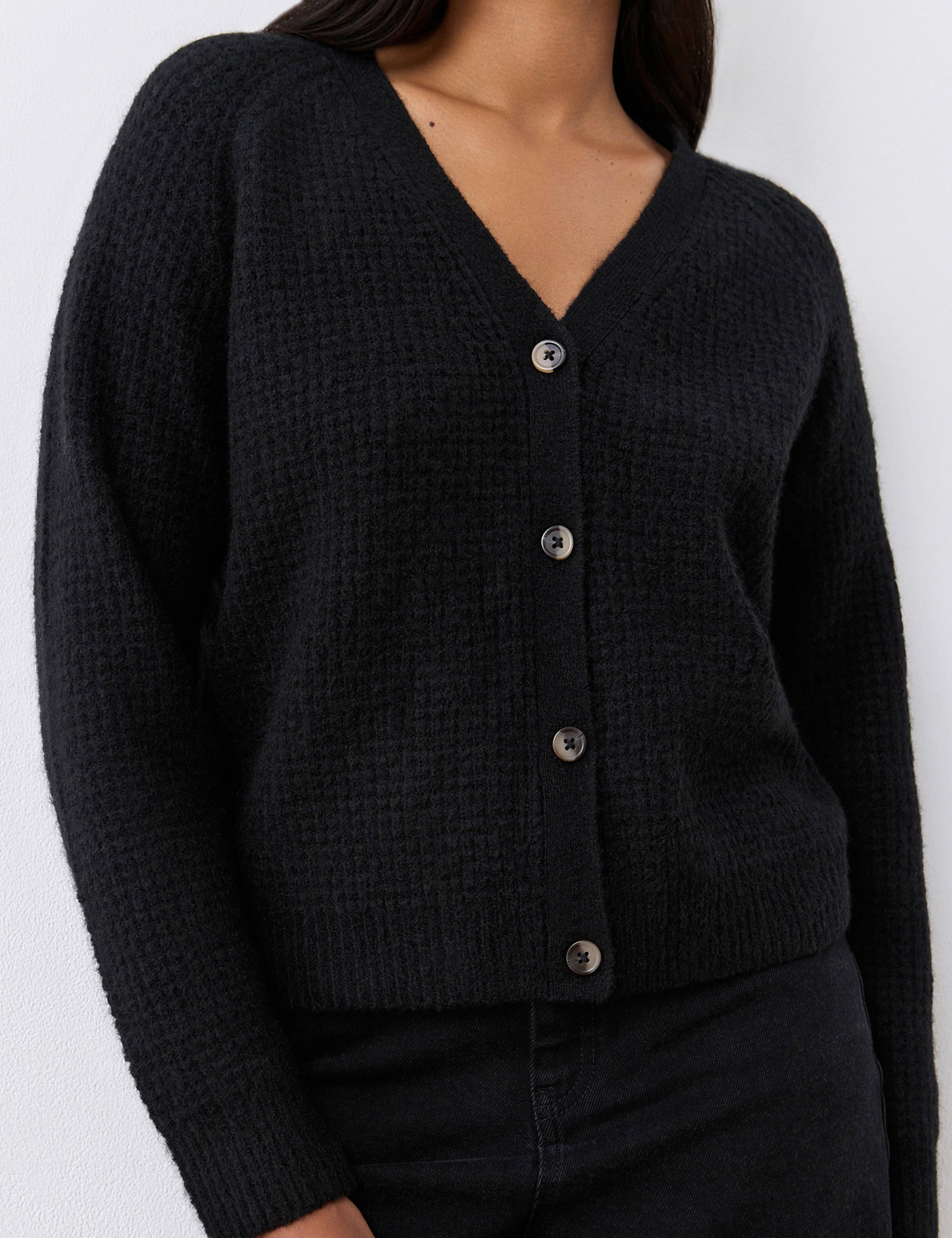 Wool Blend Textured Cardigan 4 of 4