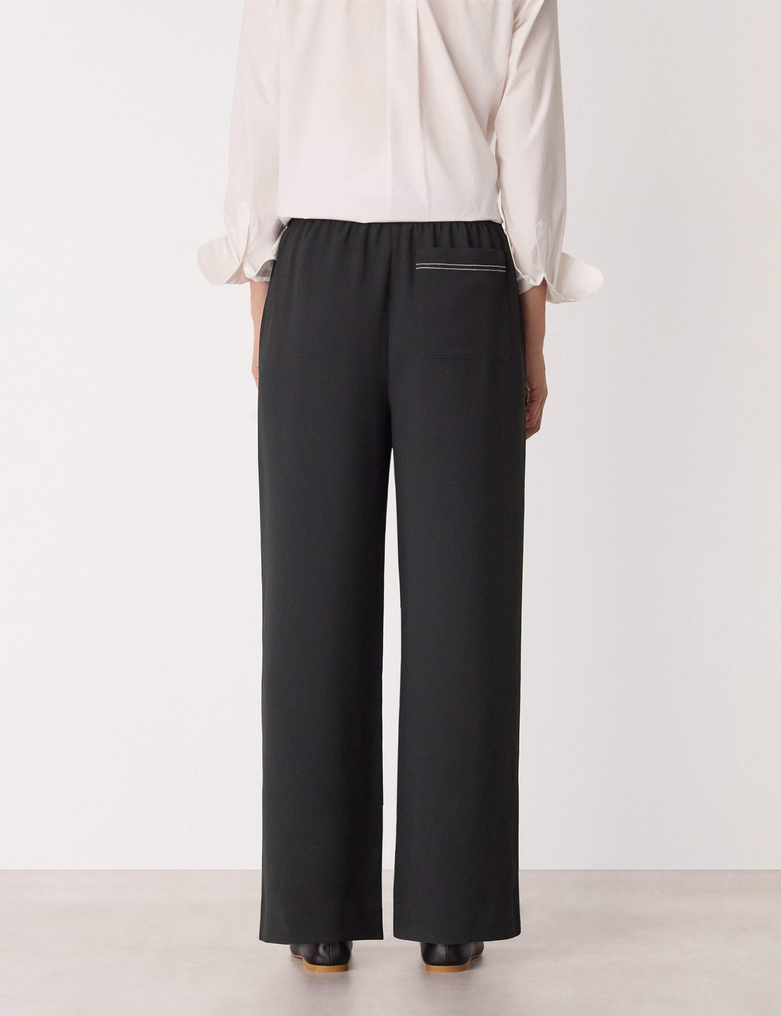 Crepe Stitch Detail Wide Leg Trousers 3 of 3