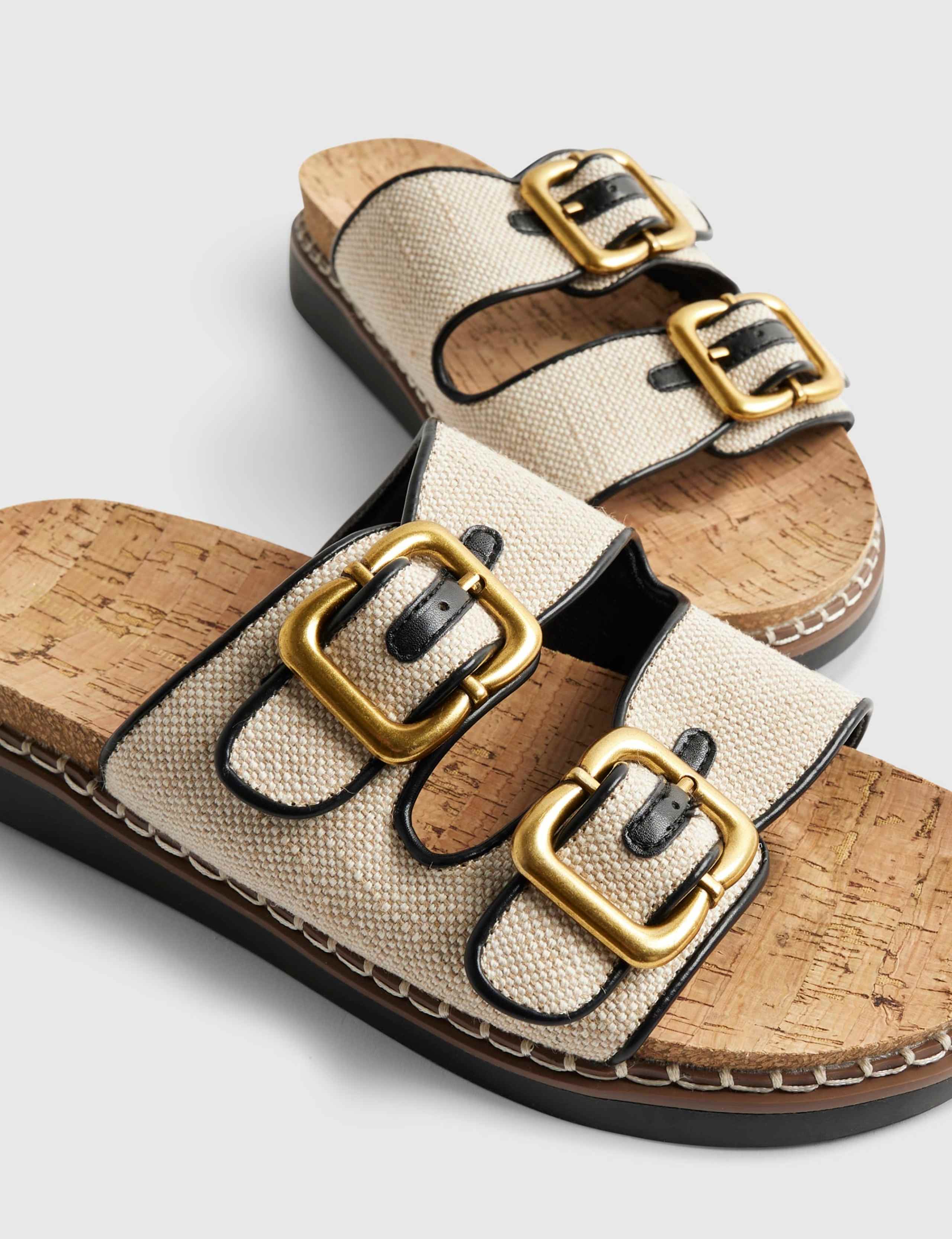 Double Buckle Strap Footbed Flat Sandals 2 of 5