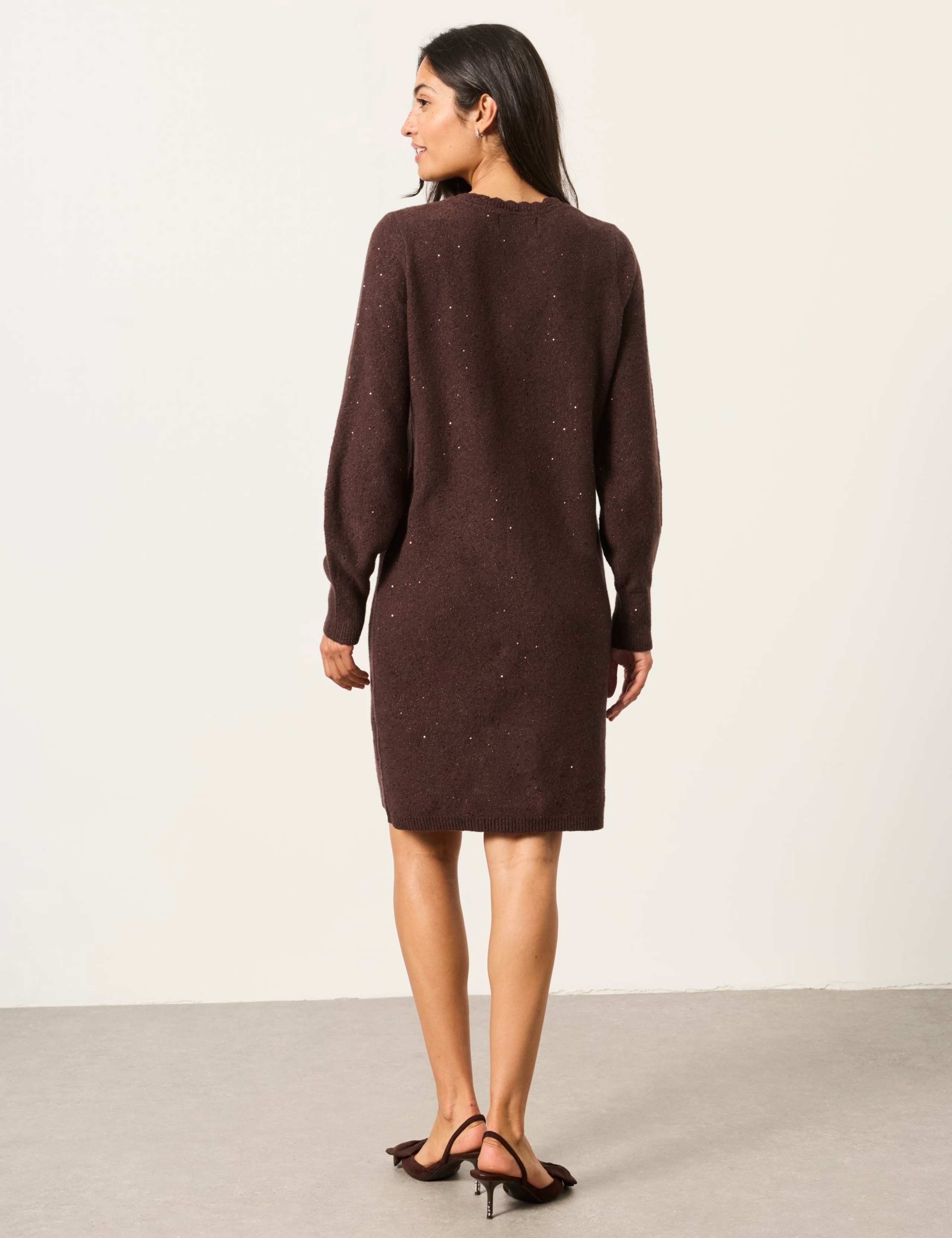 Cotton Blend Metallic Knitted Jumper Dress 5 of 5