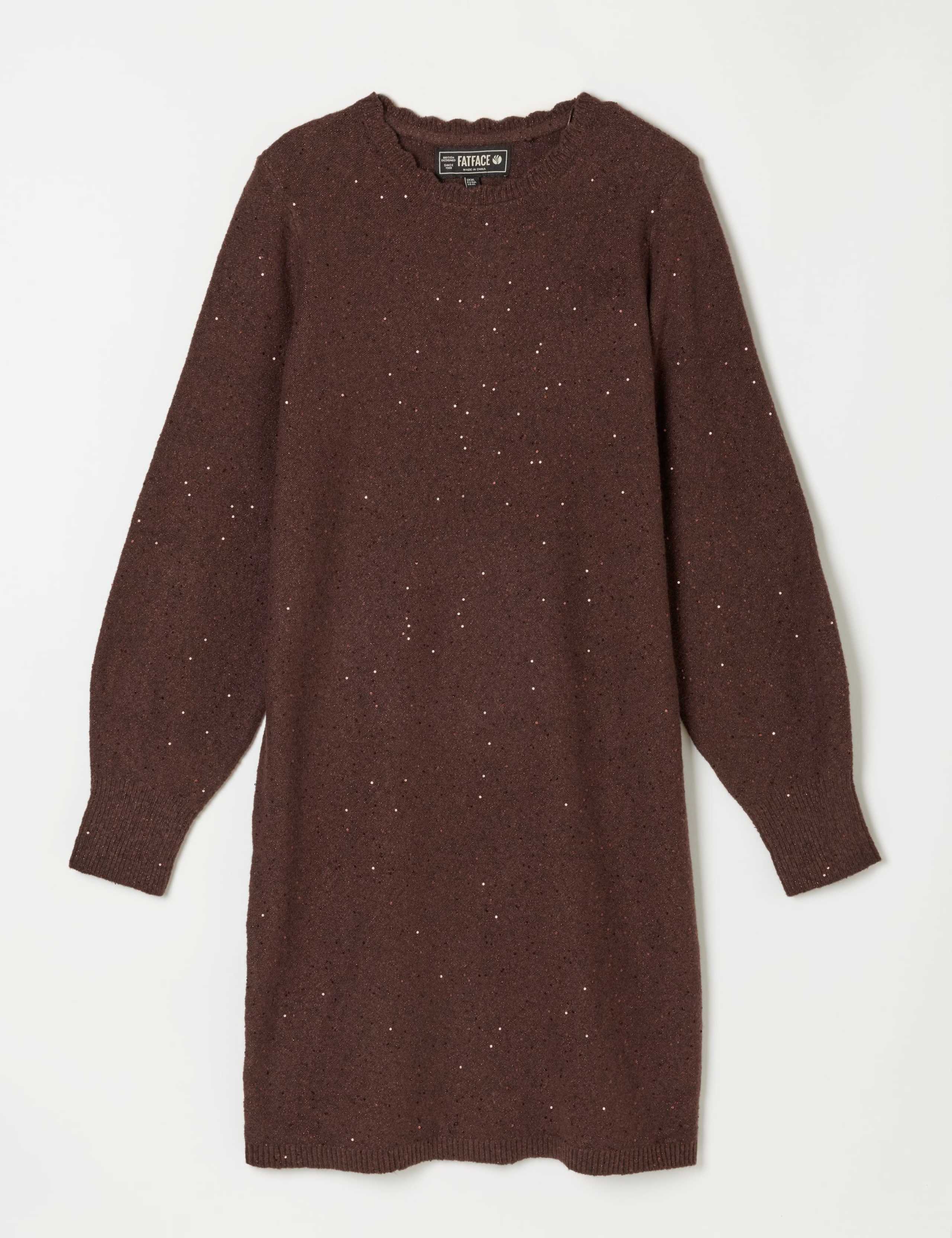 Cotton Blend Metallic Knitted Jumper Dress 2 of 5