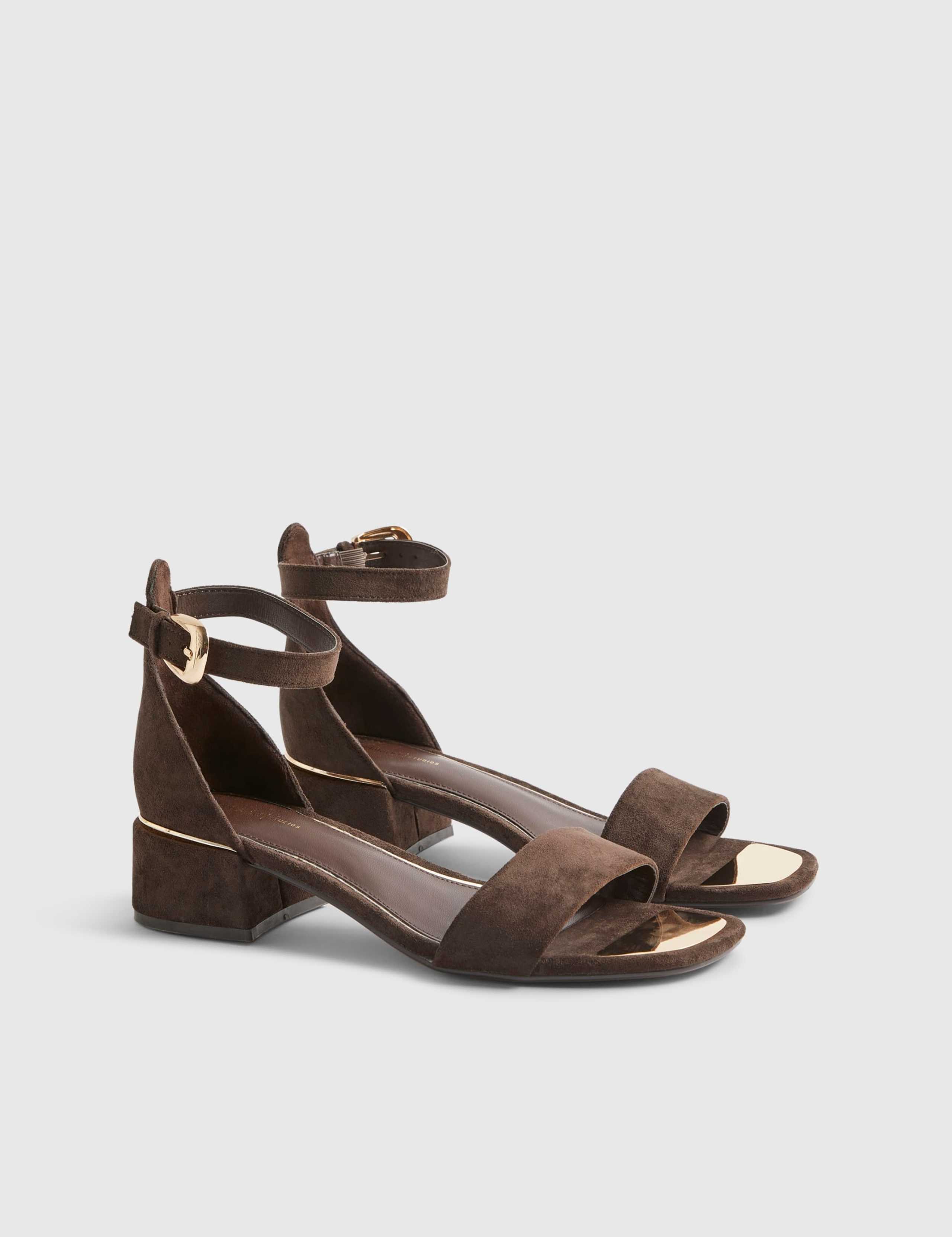 Ankle Strap Block Heel Square Toe Sandals 2 of 4