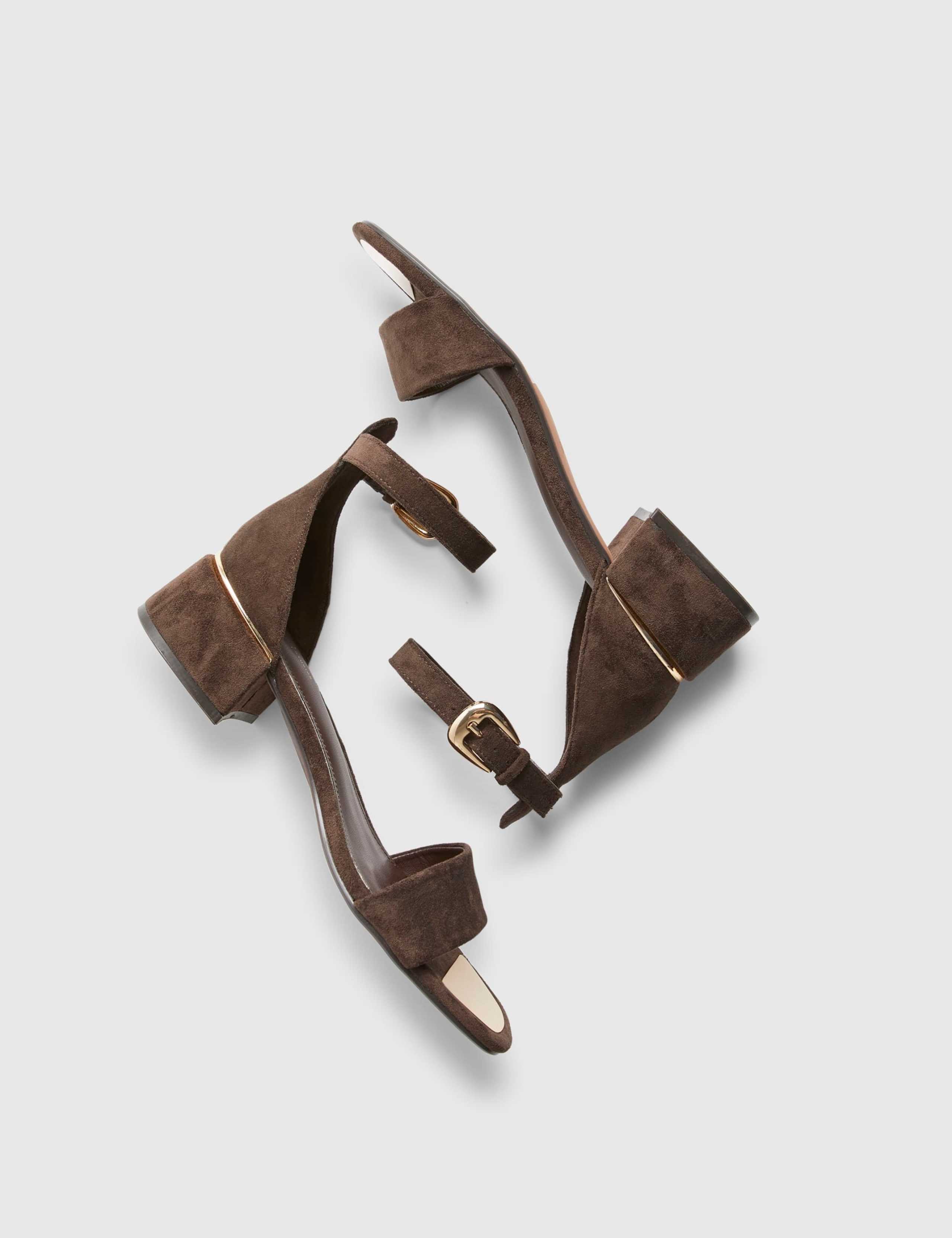 Ankle Strap Block Heel Square Toe Sandals 4 of 4