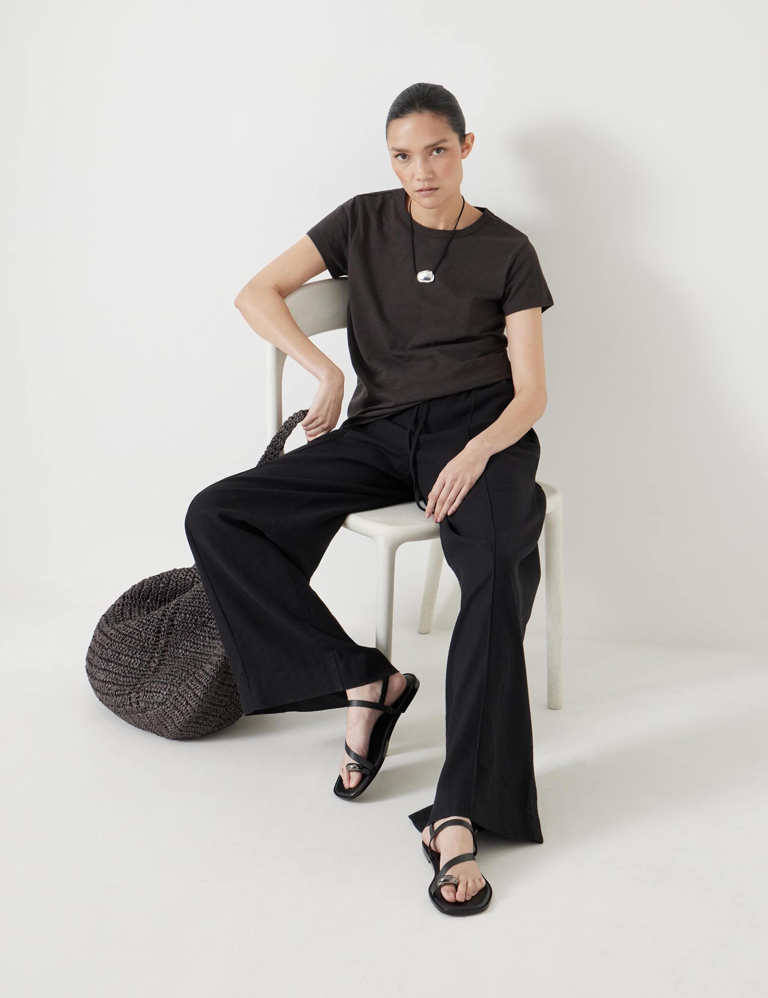Linen Blend Wide Leg Trousers 3 of 5