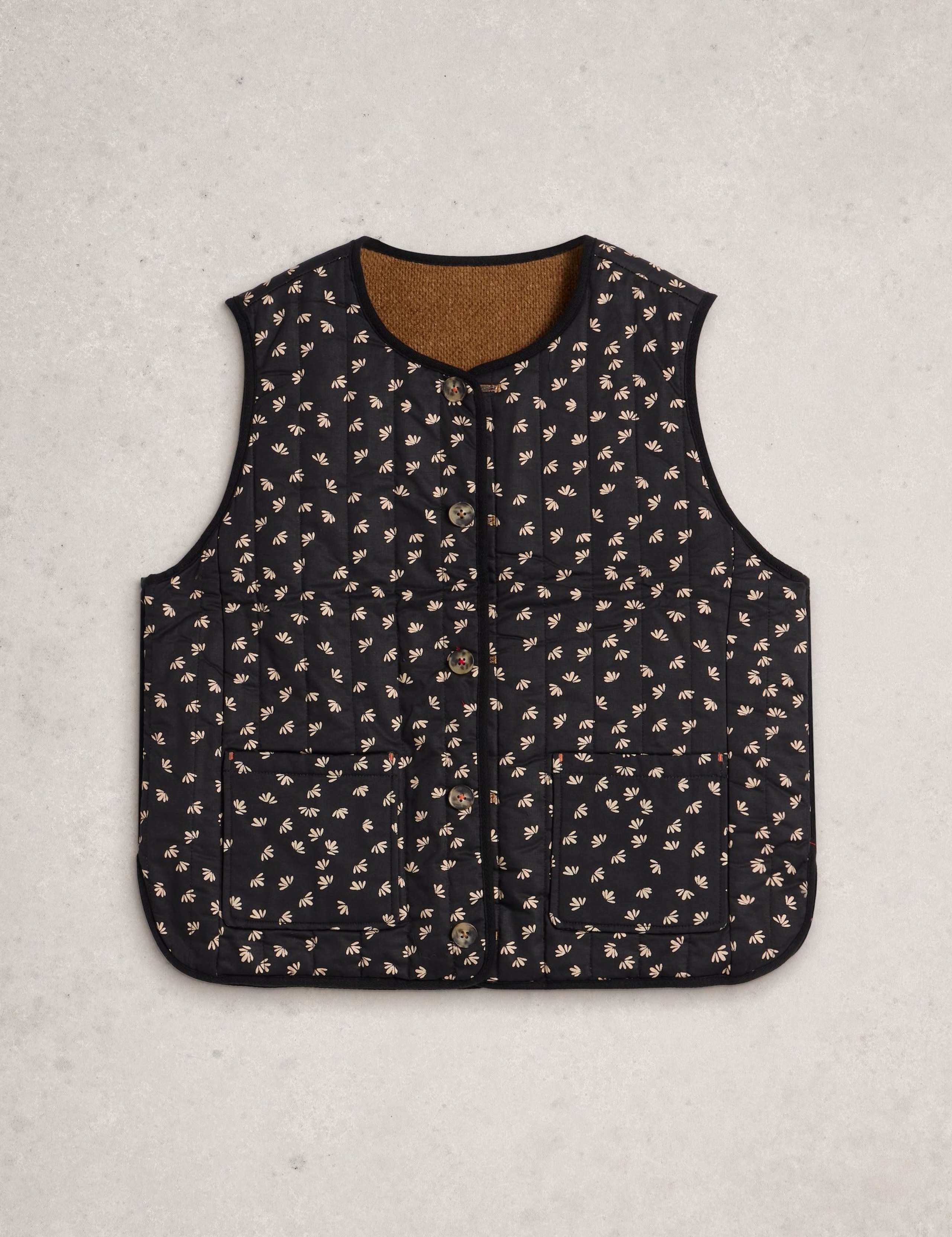 Pure Cotton Floral Quilted Reversible Gilet 5 of 7