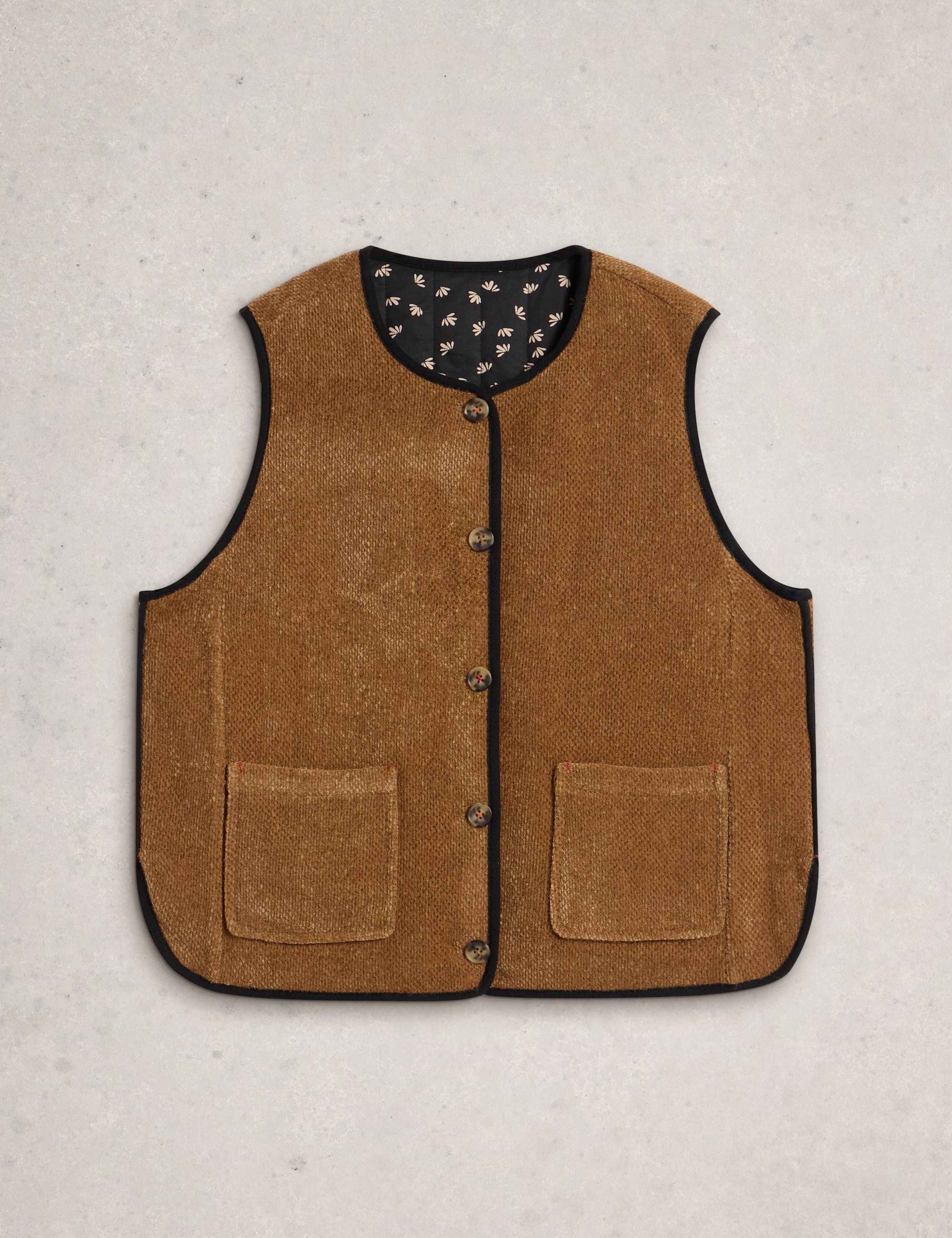 Pure Cotton Floral Quilted Reversible Gilet 2 of 7