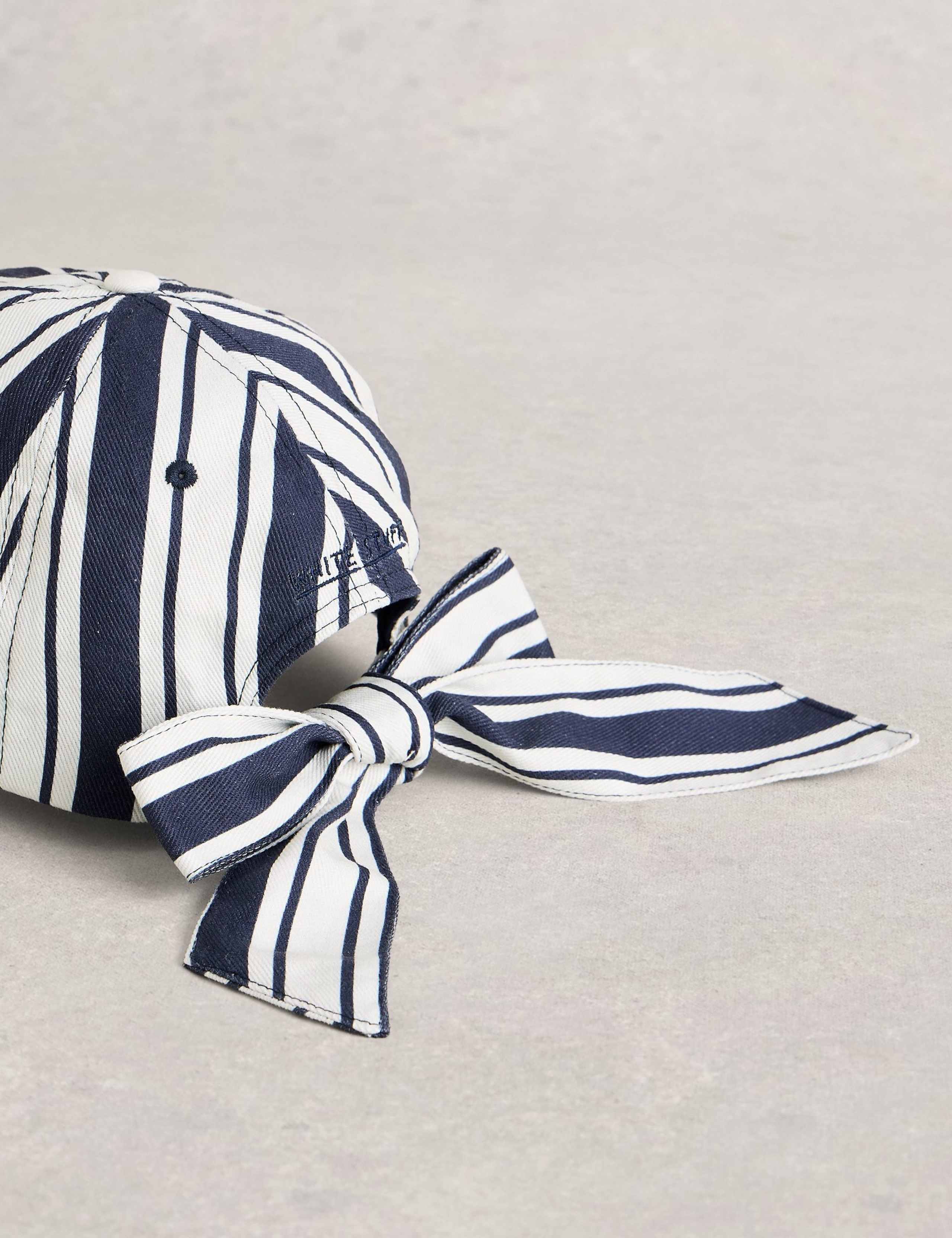 Pure Cotton Striped Bow Detail Baseball Cap 2 of 2