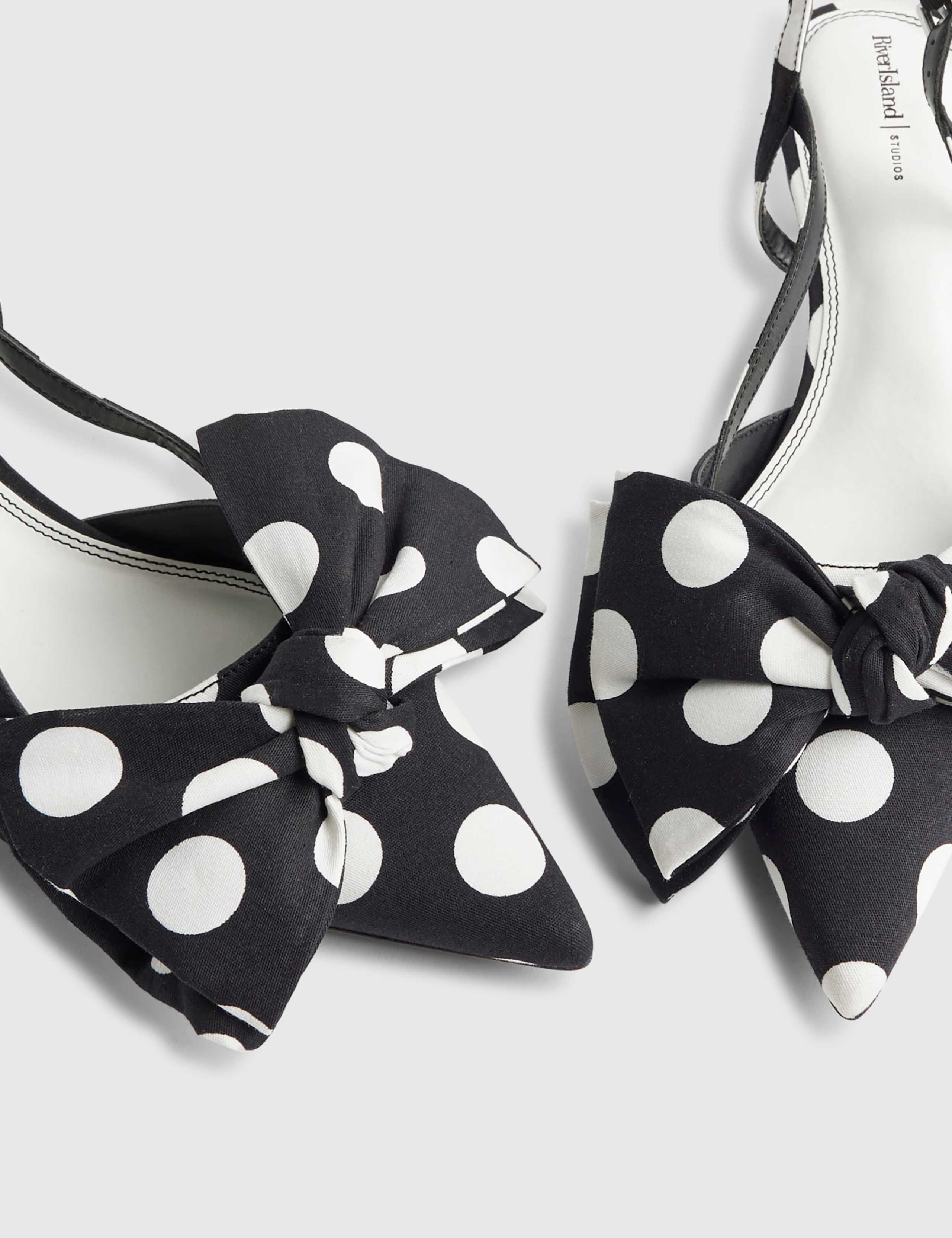 Bow Spot Slingback Pointed Court Heels 5 of 5
