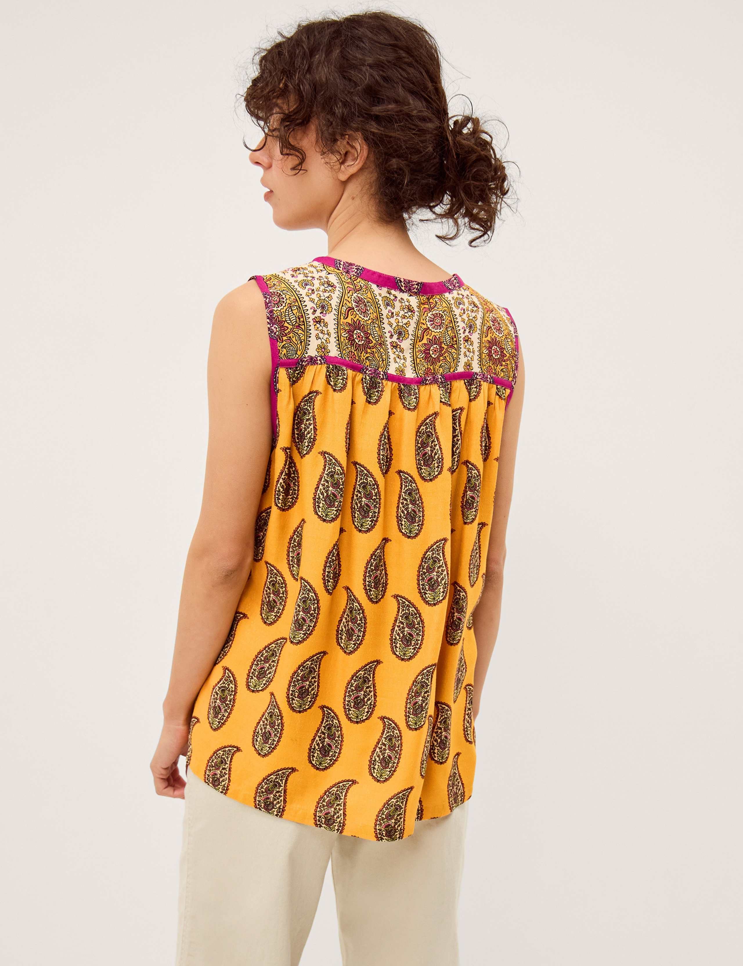 Paisley Notch Neck Tie Detail Top 4 of 5
