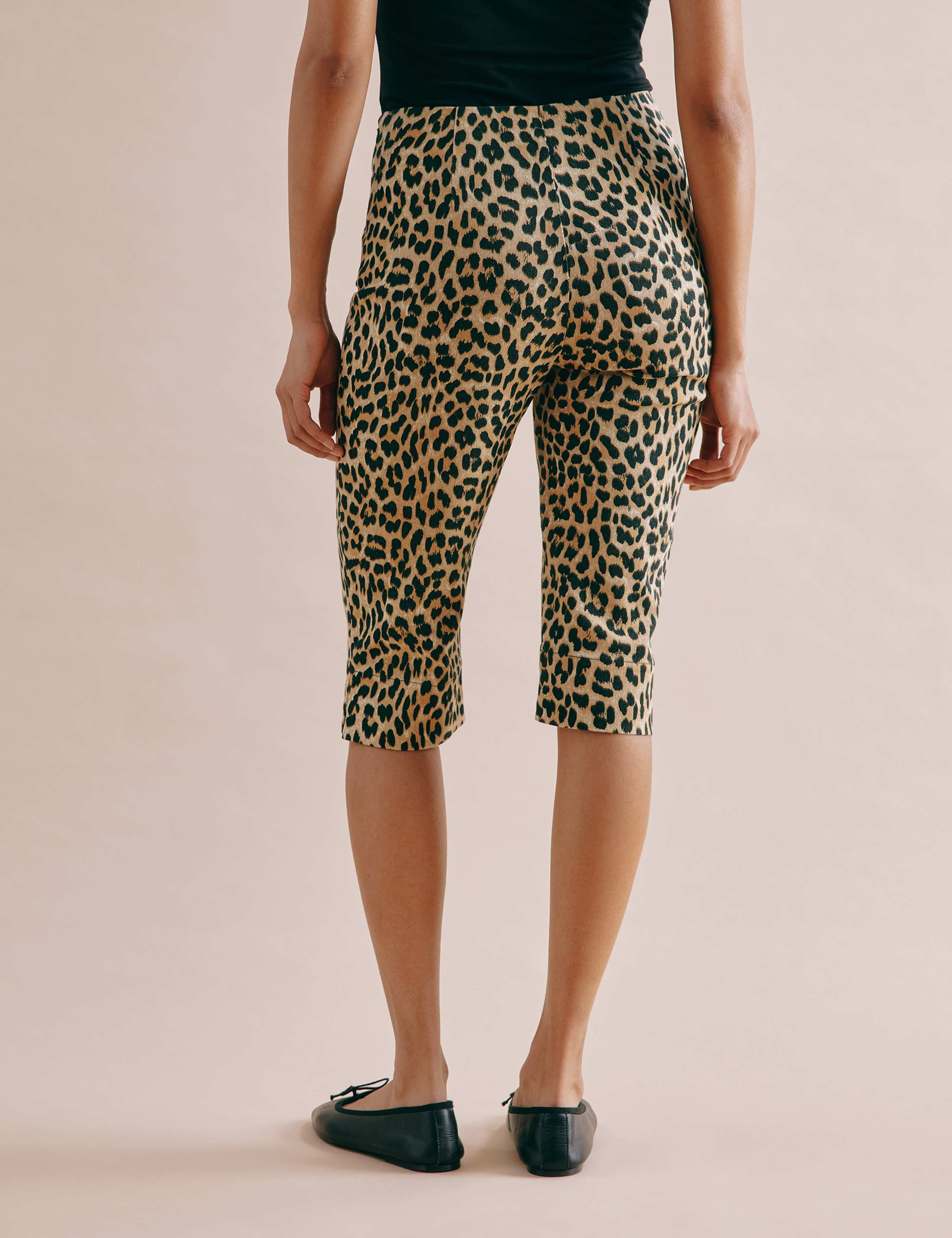 Cotton Rich Animal Print Cropped Trousers 6 of 6