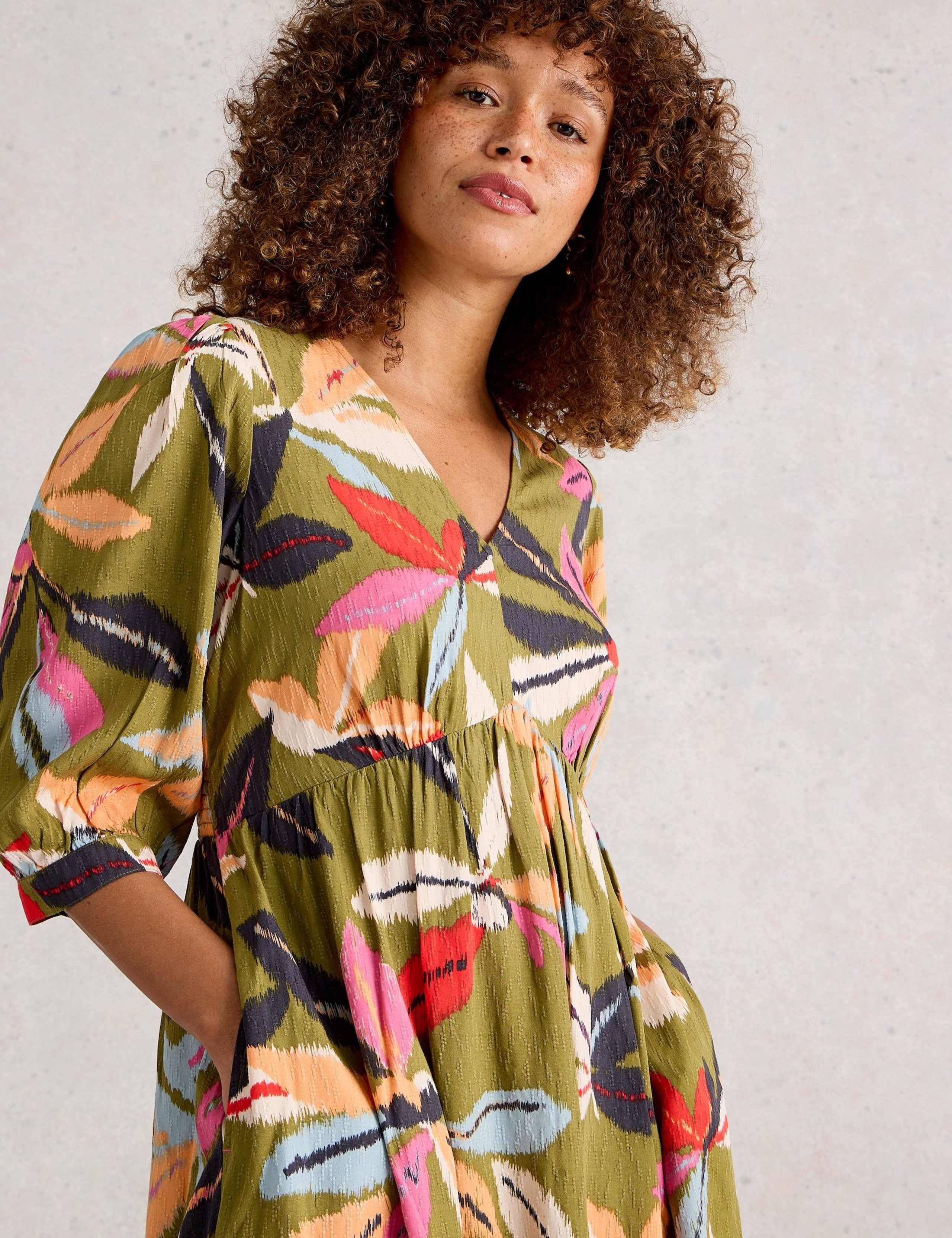 Floral Empire Line Midi Relaxed Dress 6 of 6