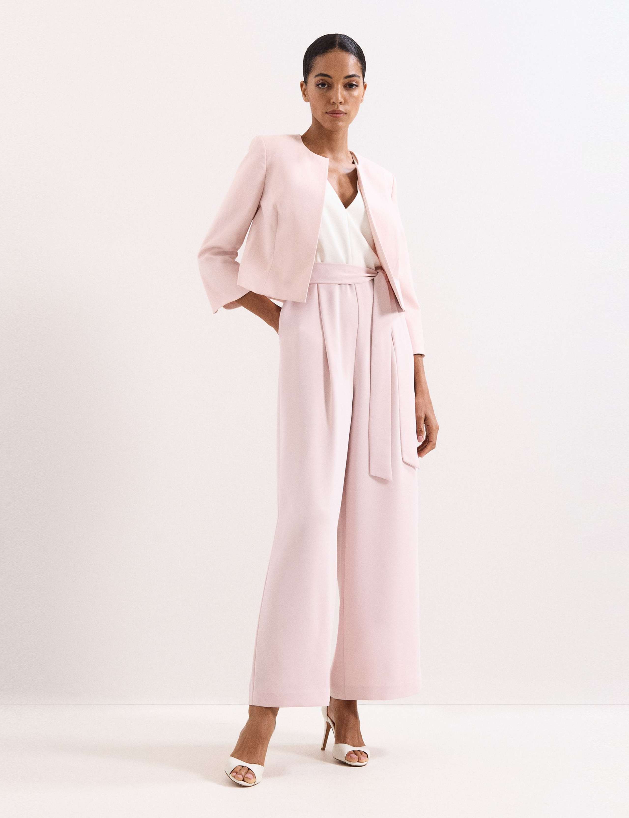 Belted Short Sleeve Jumpsuit 3 of 7