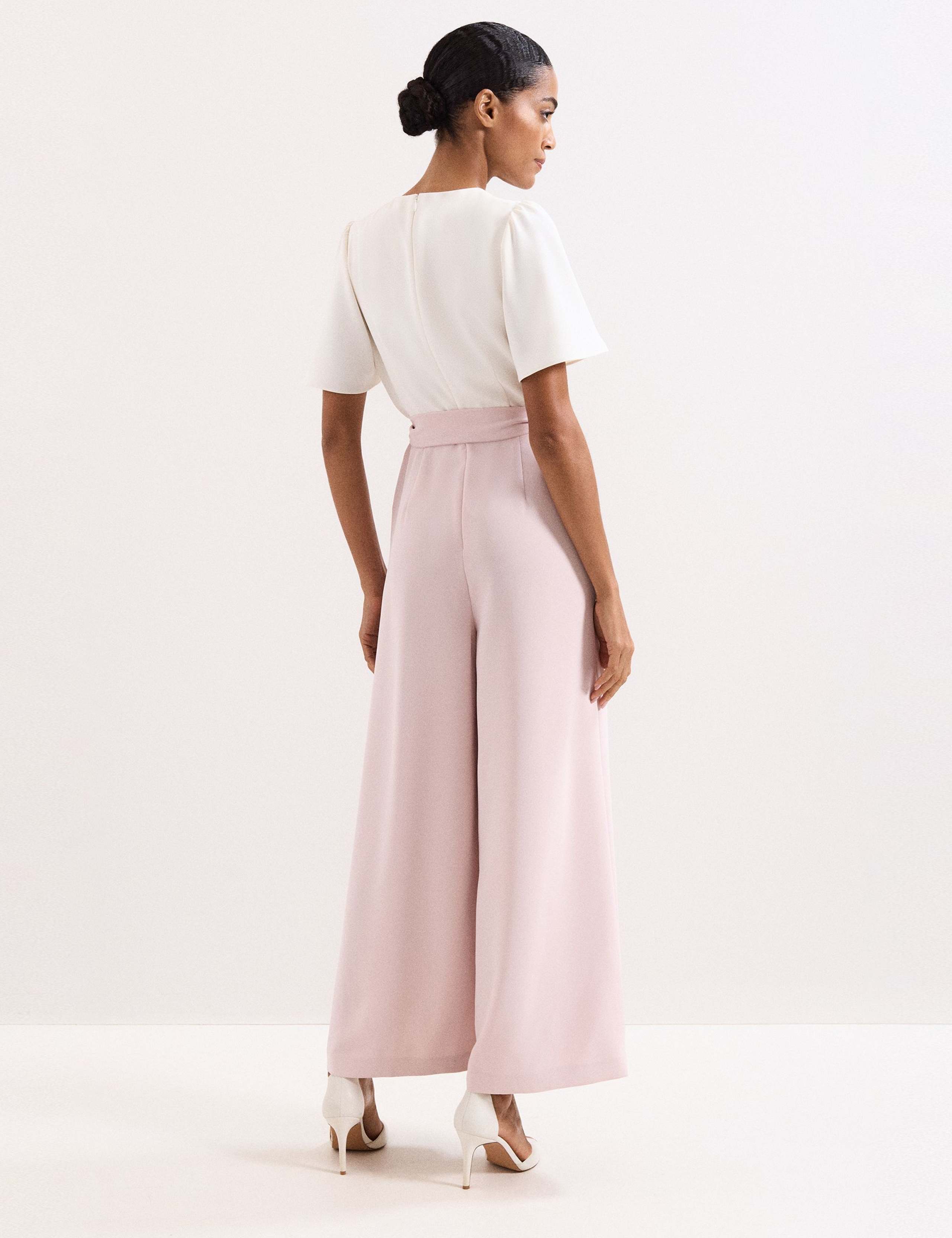 Belted Short Sleeve Jumpsuit 4 of 7