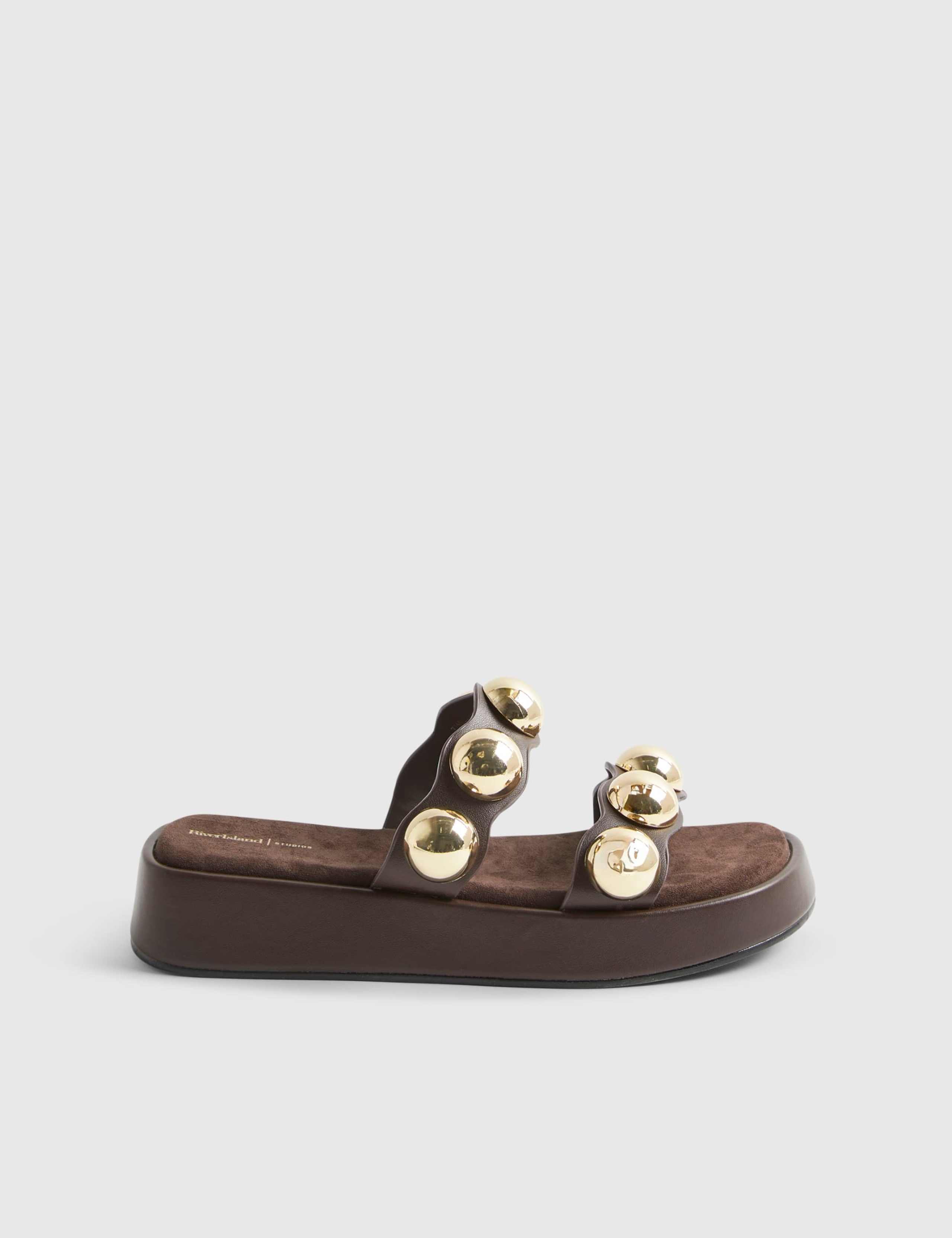 Studded Flatform Sandals 1 of 4
