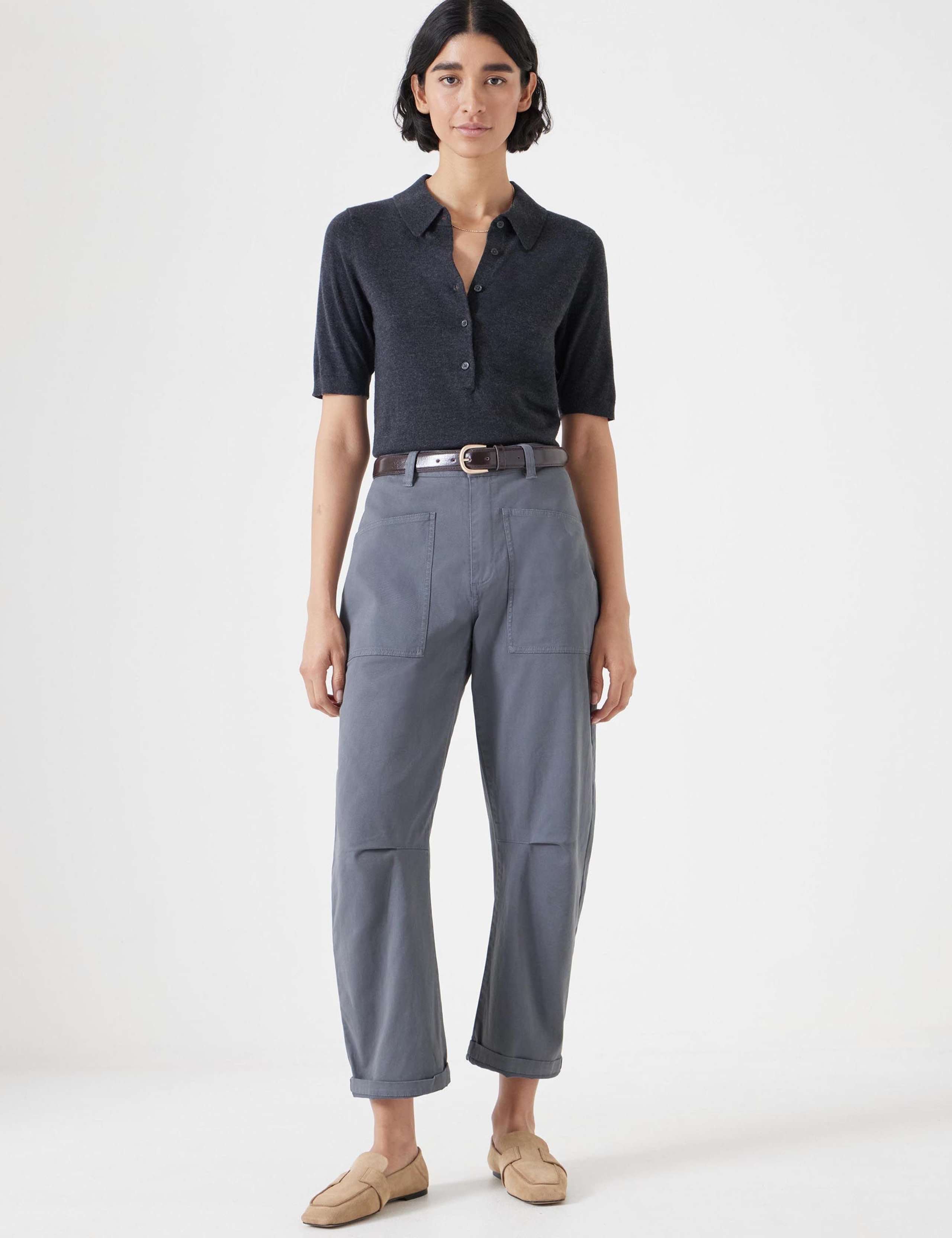 Wool Blend Collared Neck Knitted Top 4 of 5