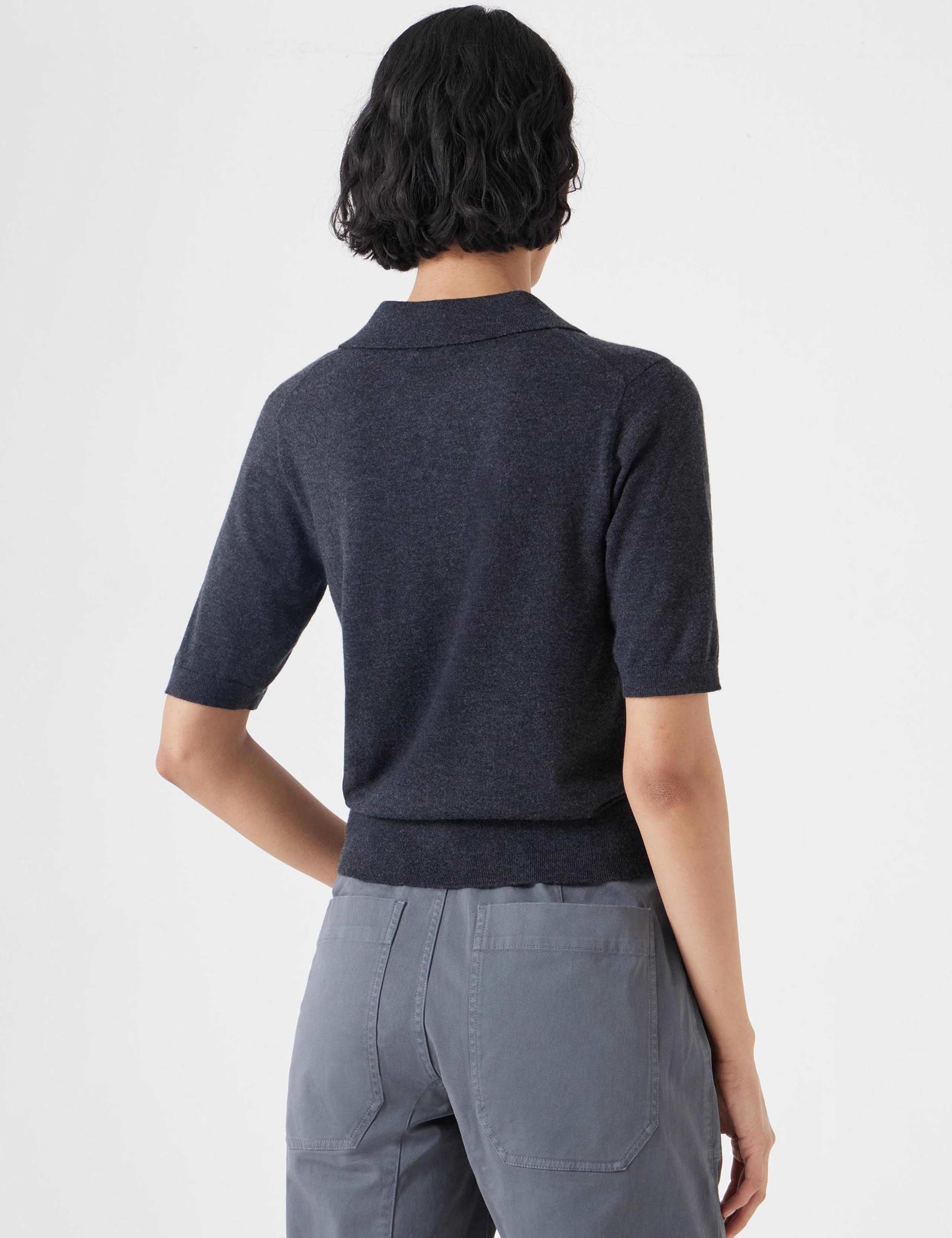 Wool Blend Collared Neck Knitted Top 5 of 5