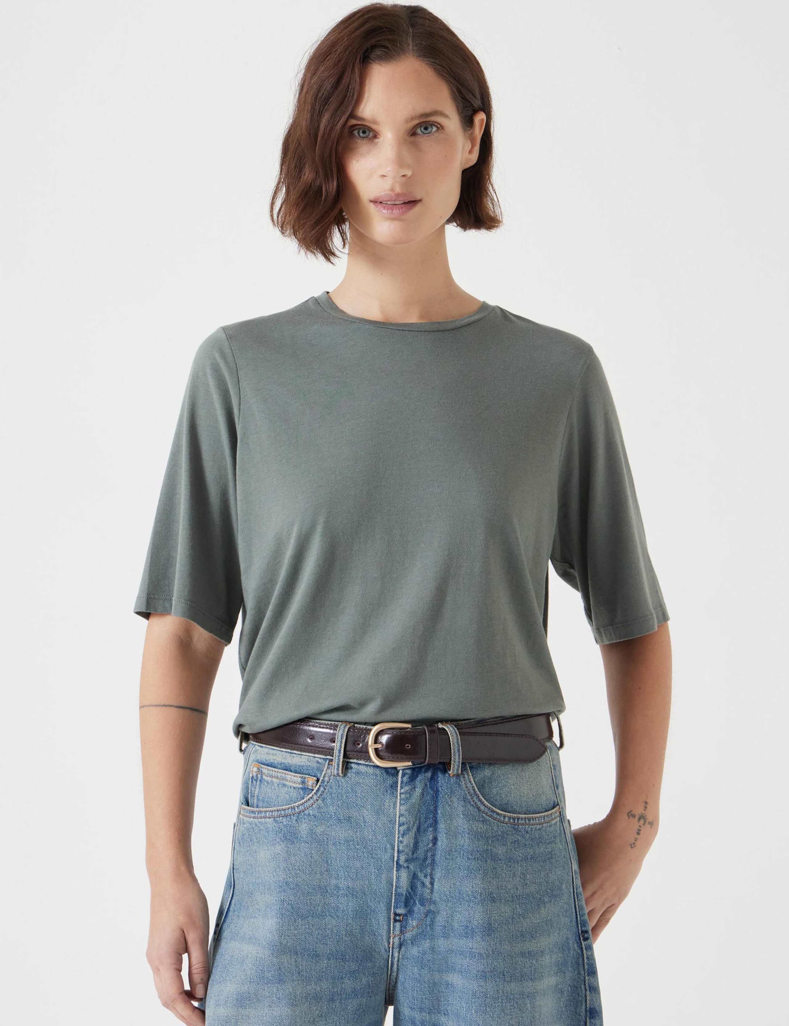 Cotton Rich Crew Neck T-Shirt 1 of 5
