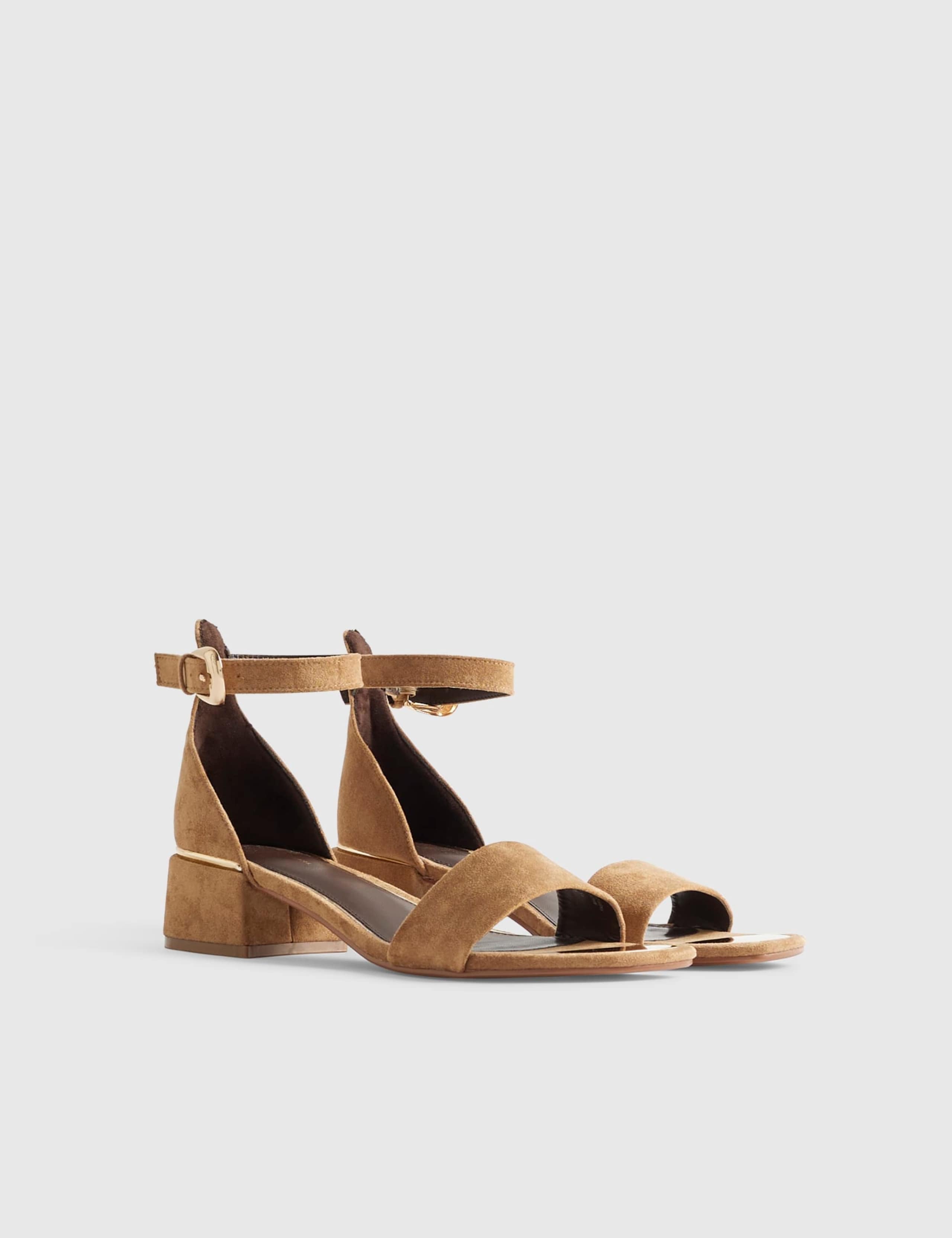 Faux Suede Low Block Heel Sandals 5 of 5
