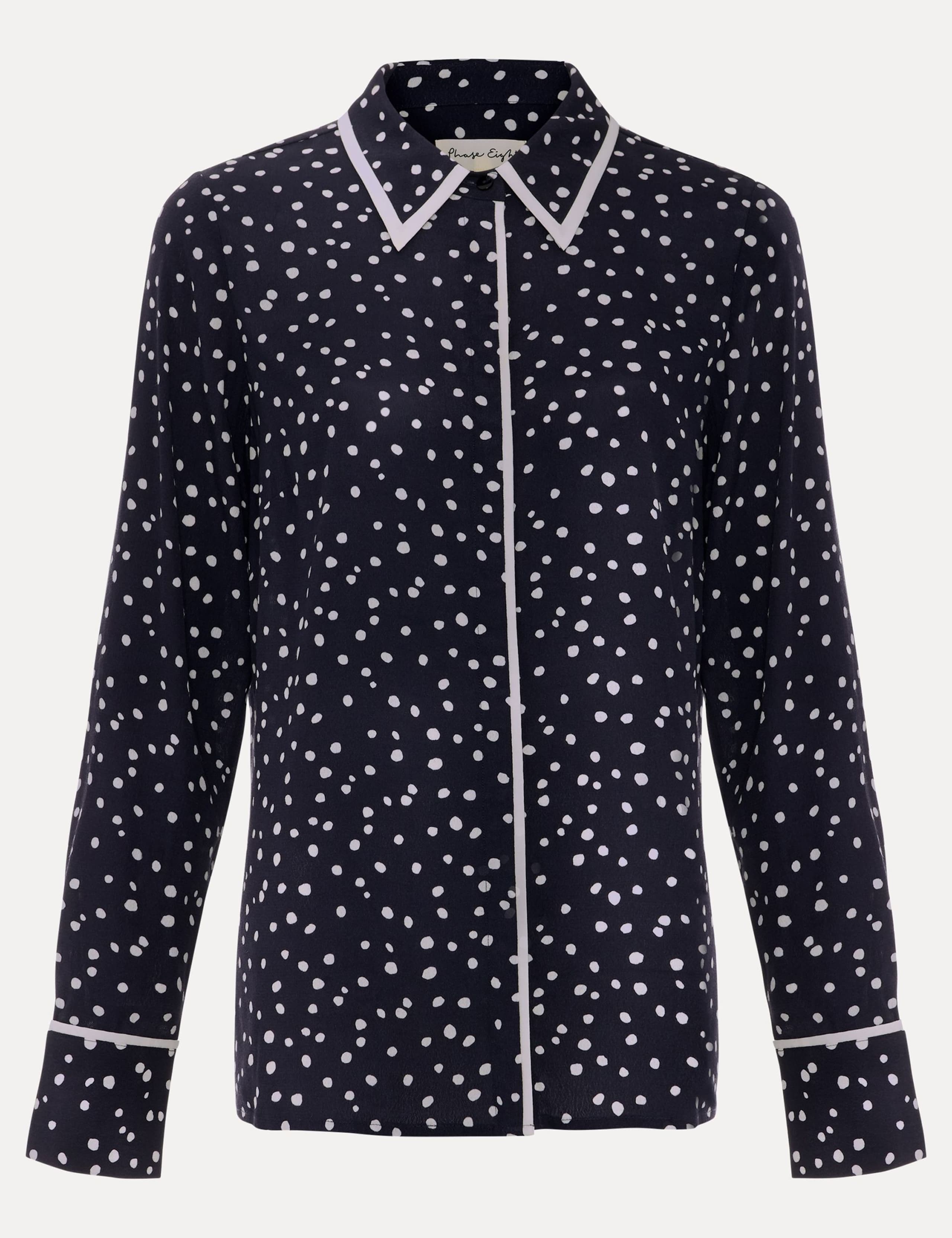 Spot Print Collared Button Through Shirt 2 of 8