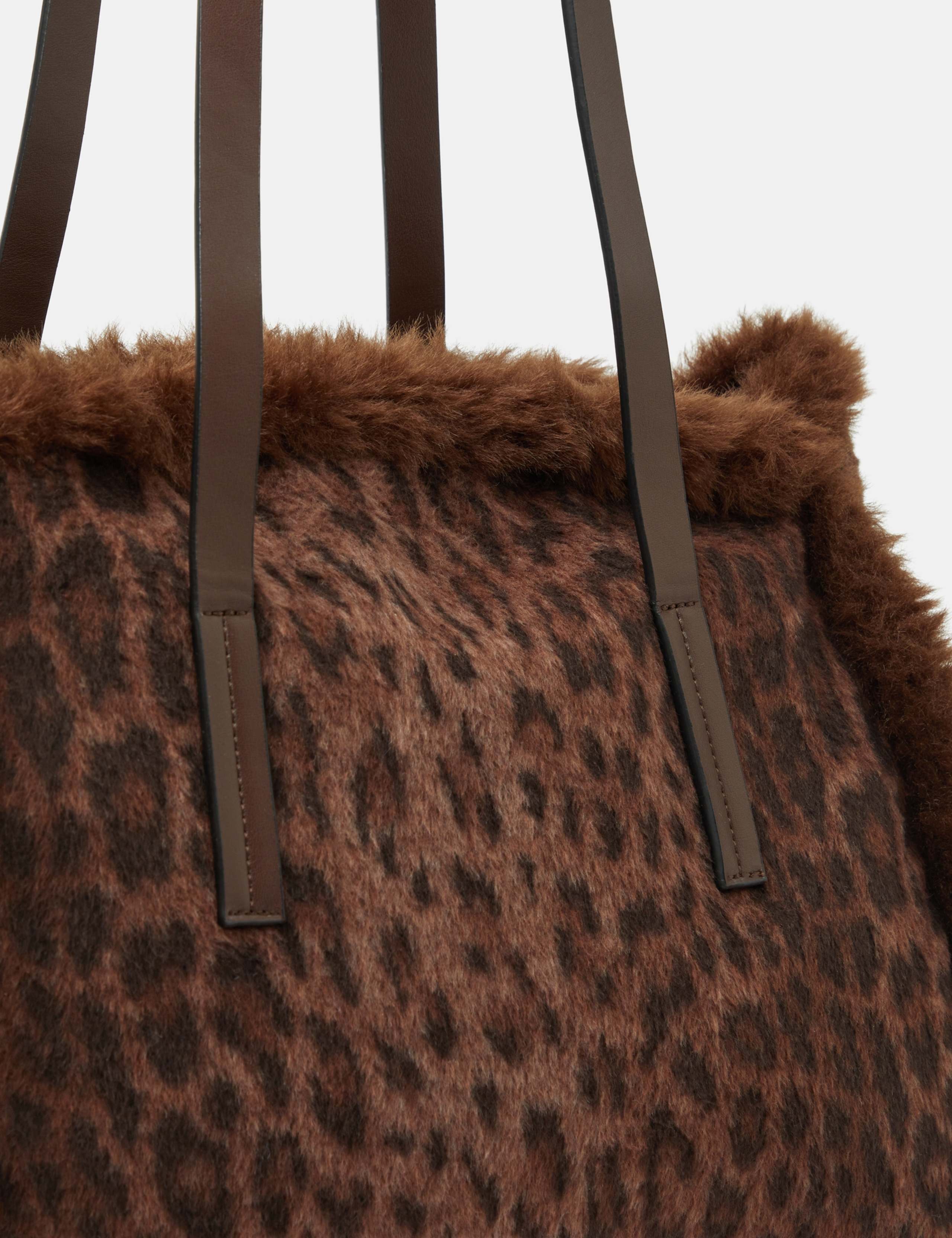 Leopard Print Faux Fur Shoulder Bag 2 of 5