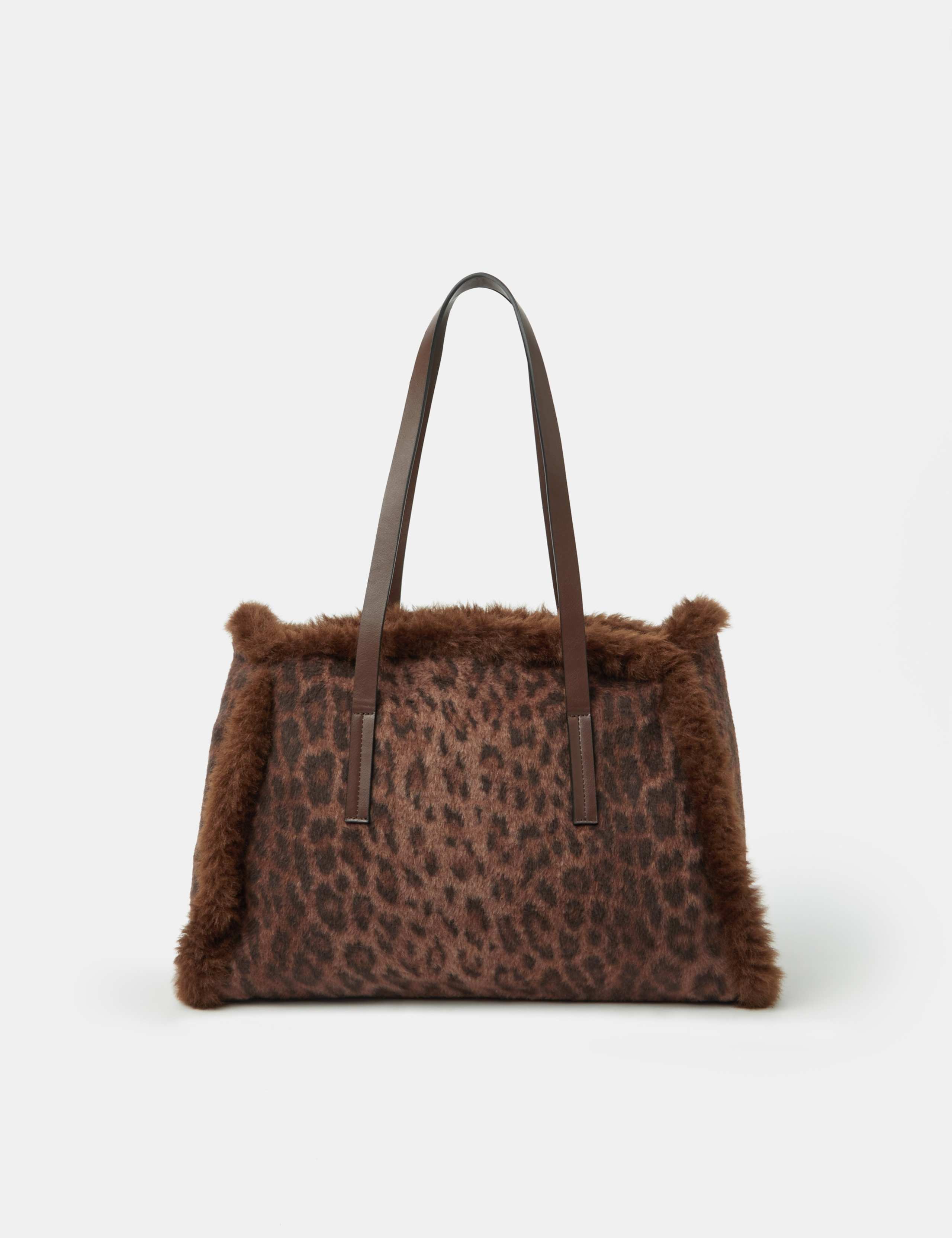 Leopard Print Faux Fur Shoulder Bag 3 of 5