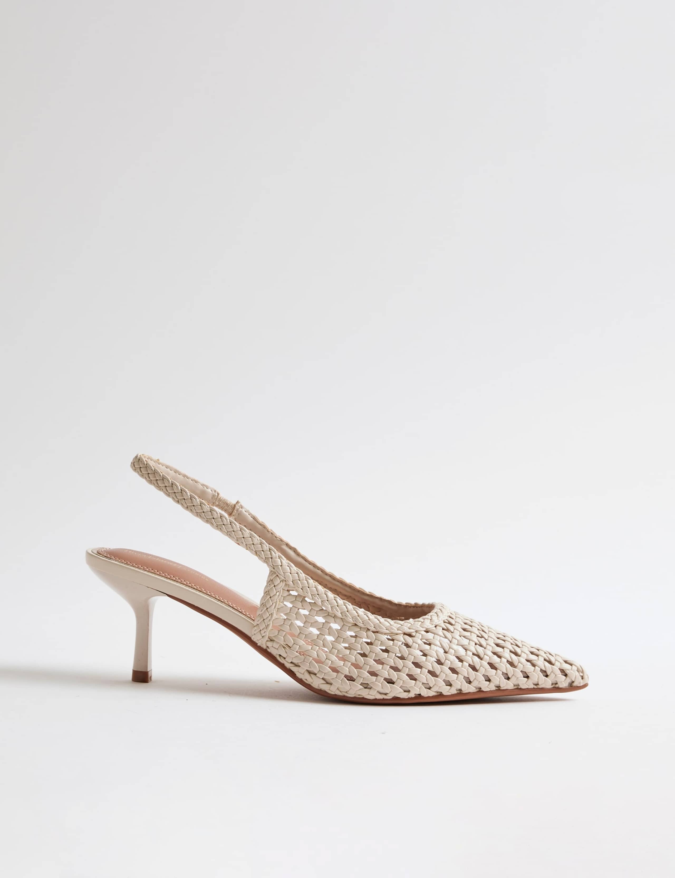 Woven Slingback Pointed Court Heels 1 of 4
