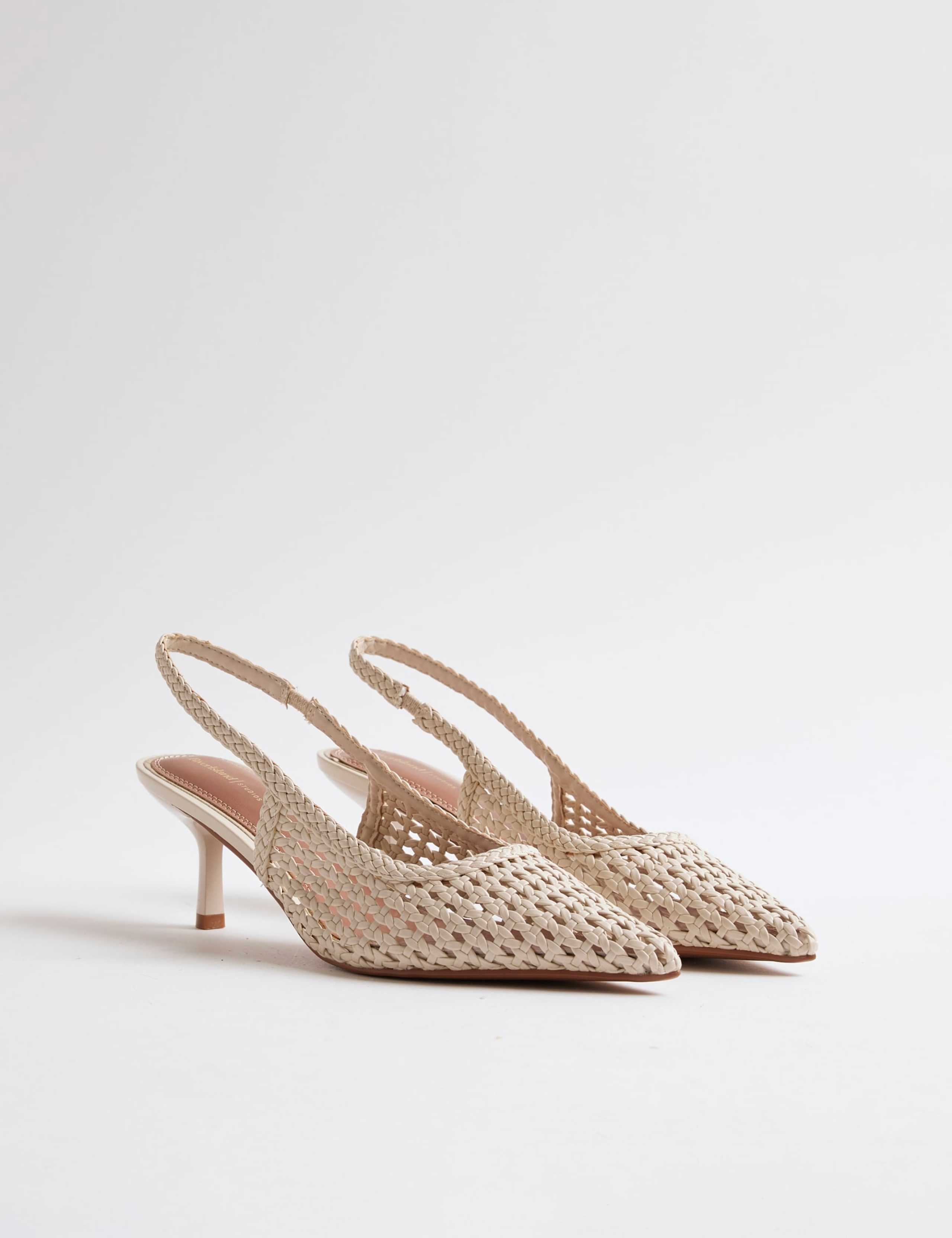 Woven Slingback Pointed Court Heels 3 of 4
